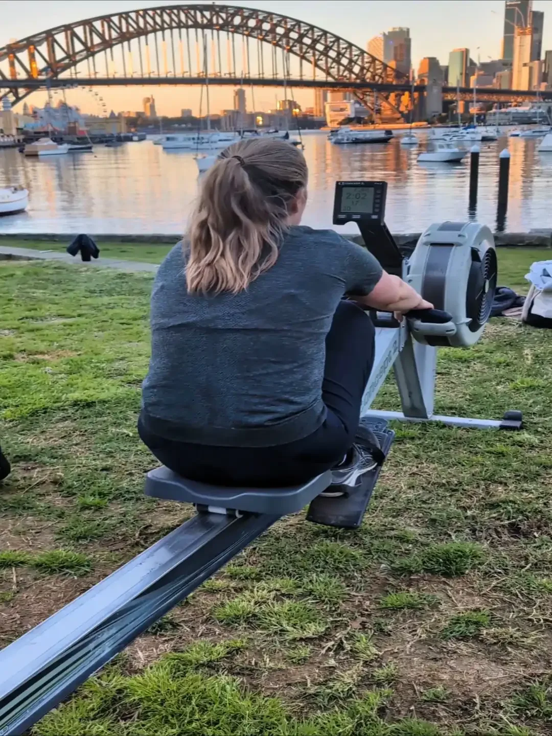 rowing during hyrox class at lavender bay milsons point