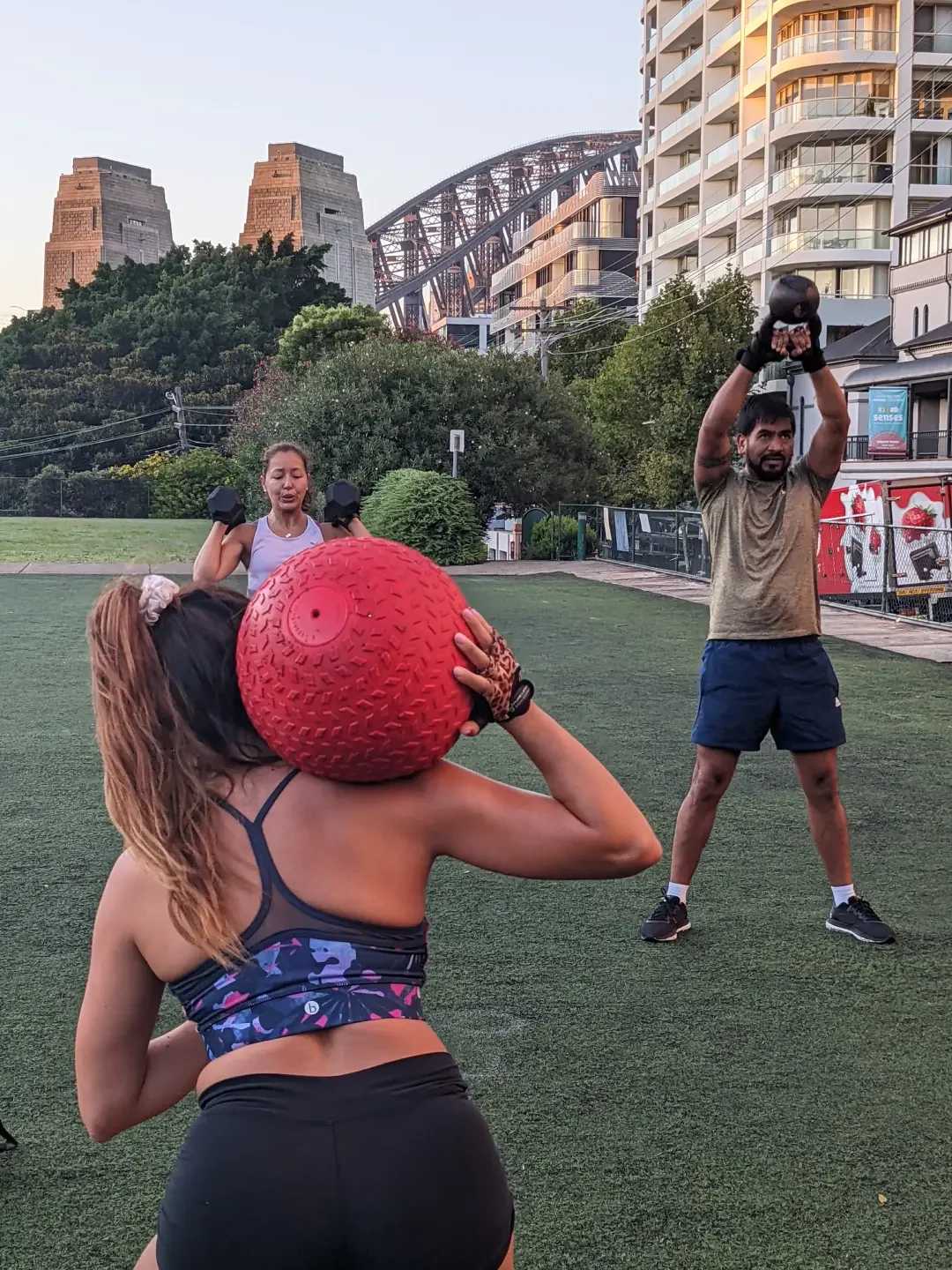 a group fitness class outdoors in kirribilli