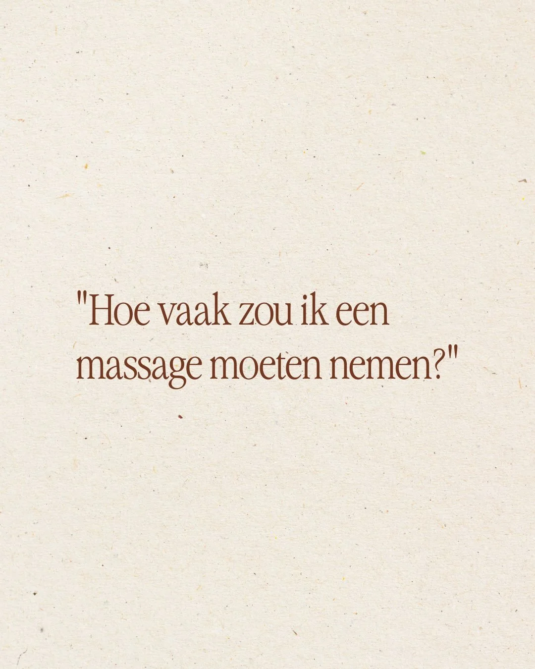 Een vraag die regelmatig voorbij komt.

Maar misschien gaat het niet alleen om hoe vaak je een massage nodig hebt. Het gaat er ook om hoe bewust je tijd blijft maken voor jezelf.

Zie deze post als een kleine reminder:
✨ je hoeft niet te wachten tot 