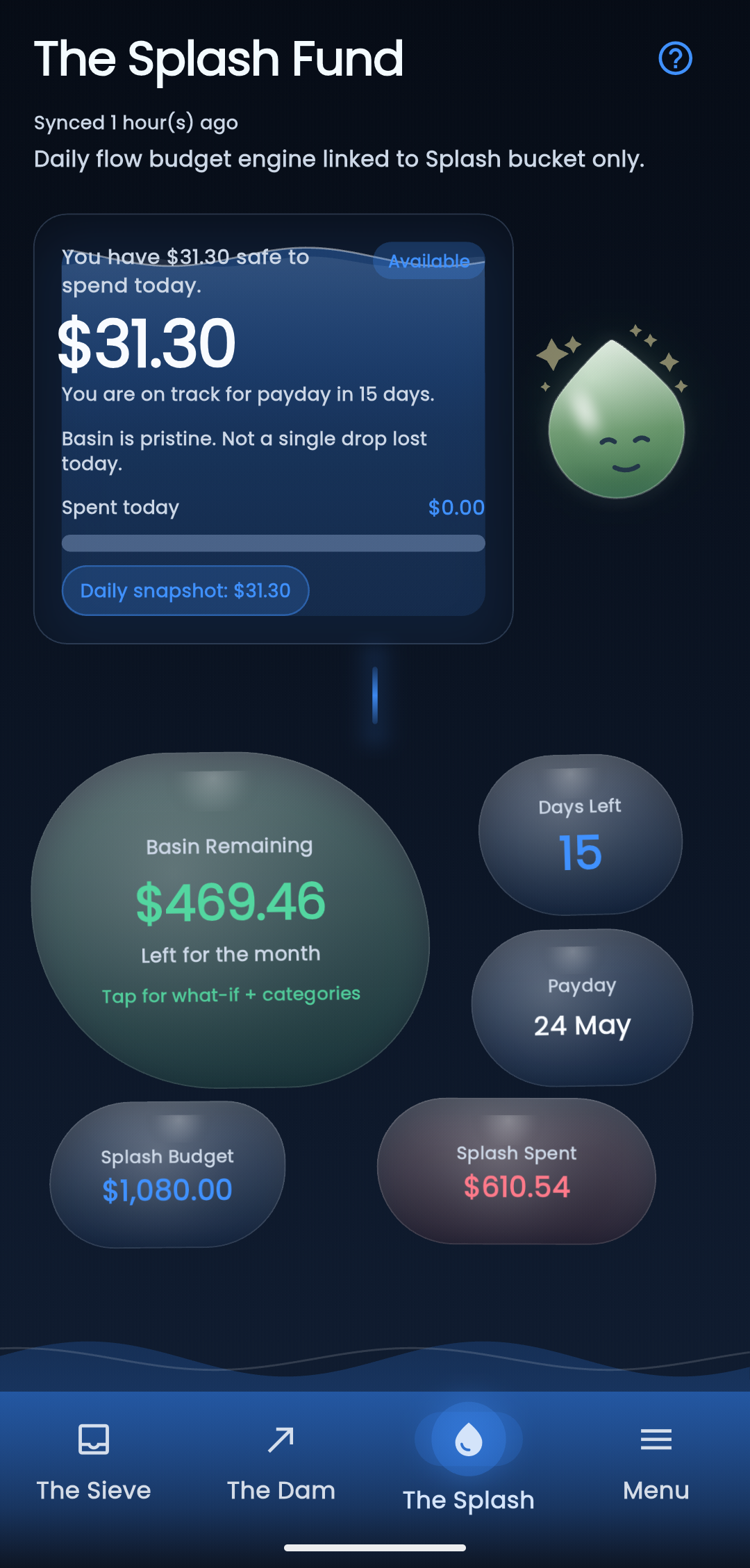 The Splash Fund - Daily Safe to Spend Limits