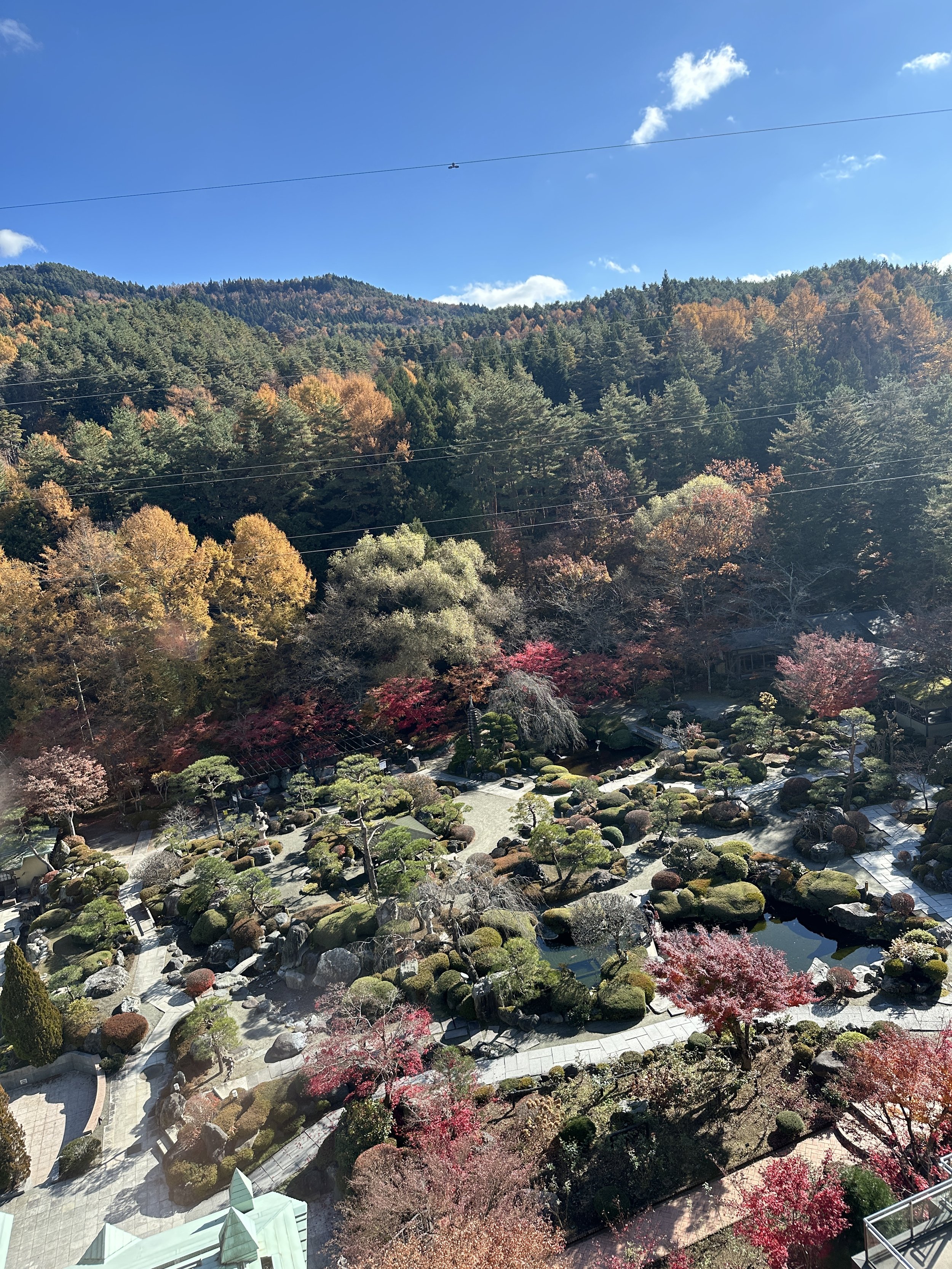 Japanese garden, Fujisan Onsen Hotel at fall season Kaneyamaen