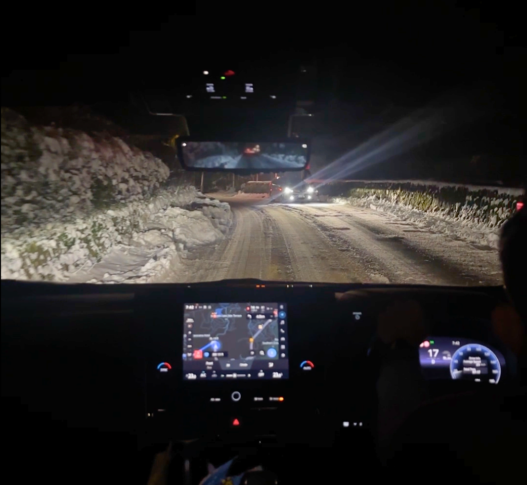 Night drive from Tokyo to Izu Peninsula in winter