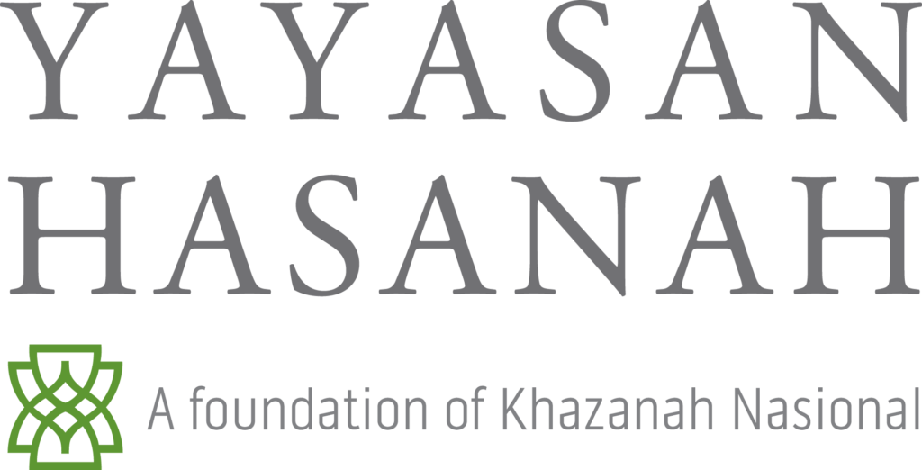 Yayasan Hasanah logo with a text at the bottom stating, a foundation of Khazanah Nasional