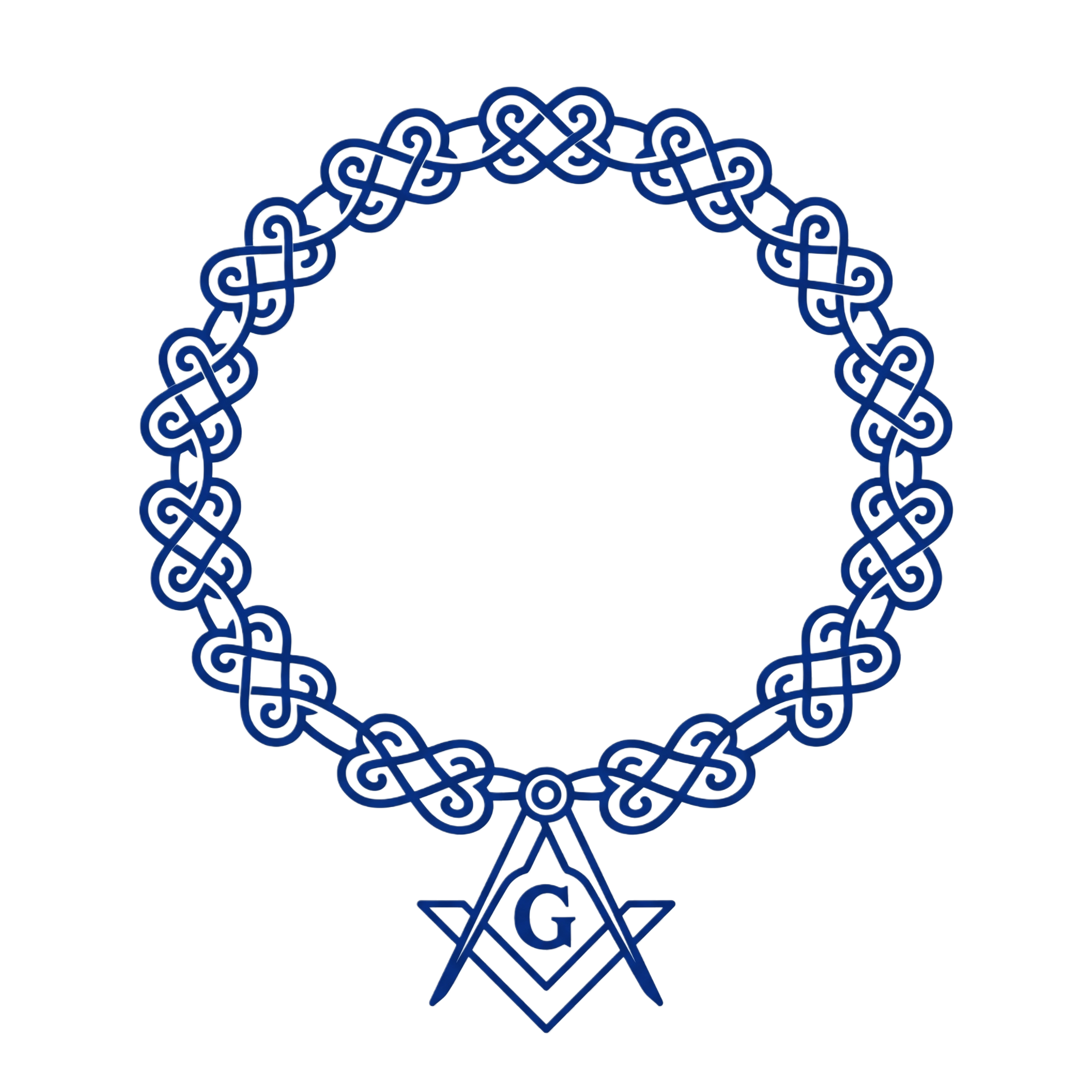 Decorazione natalizia a forma di arco con fiocco blu e ornamenti decorativi intrecciati.