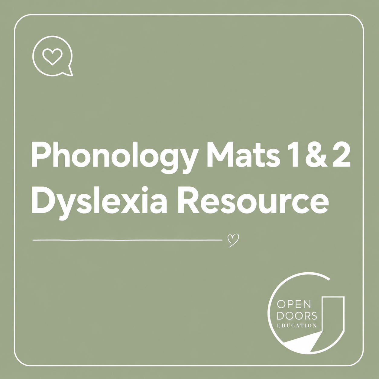 Dyslexia Resource: Phonology Mats 1 & 2