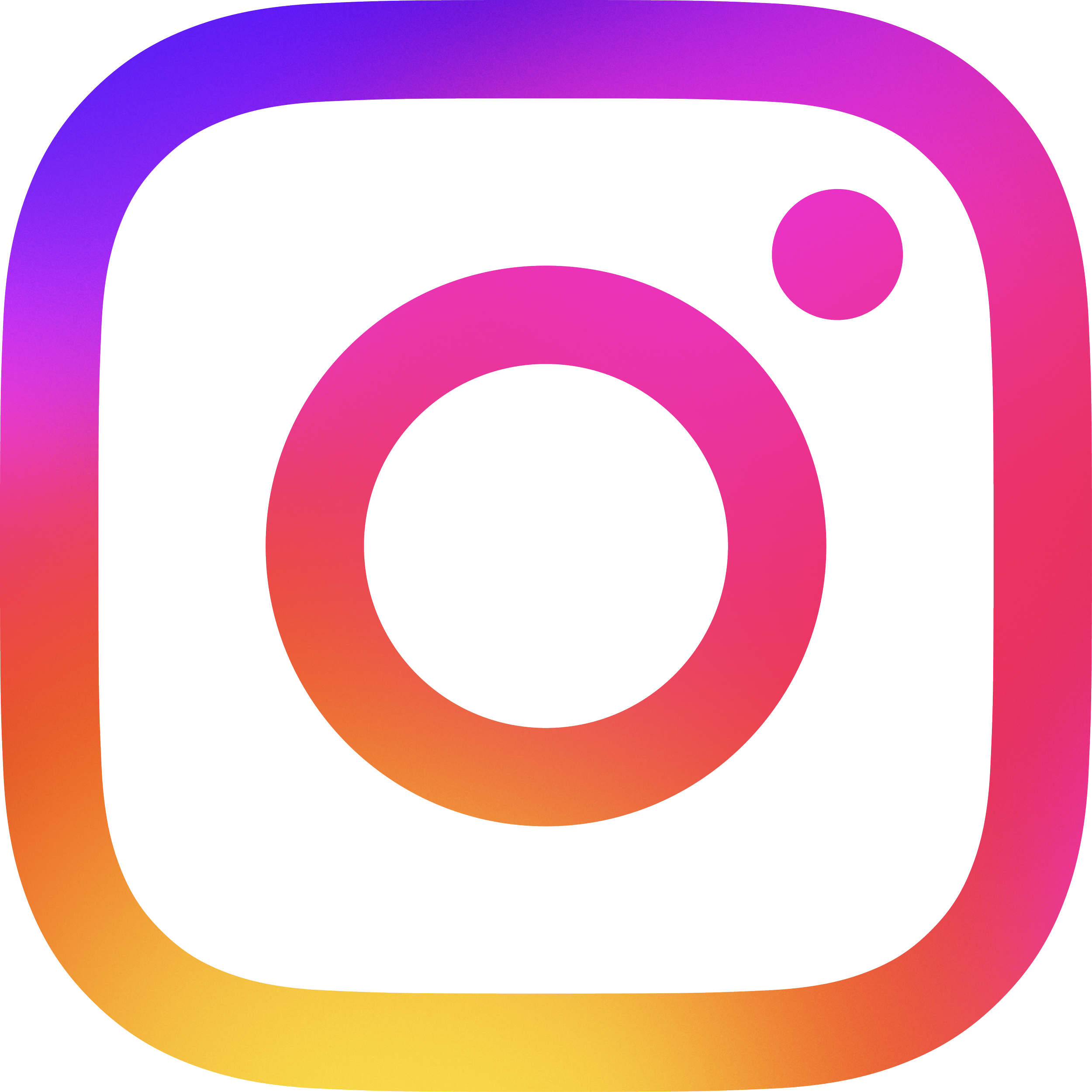 A colorful gradient logo with a circle and arc pattern, featuring shades of purple, pink, orange, and yellow.