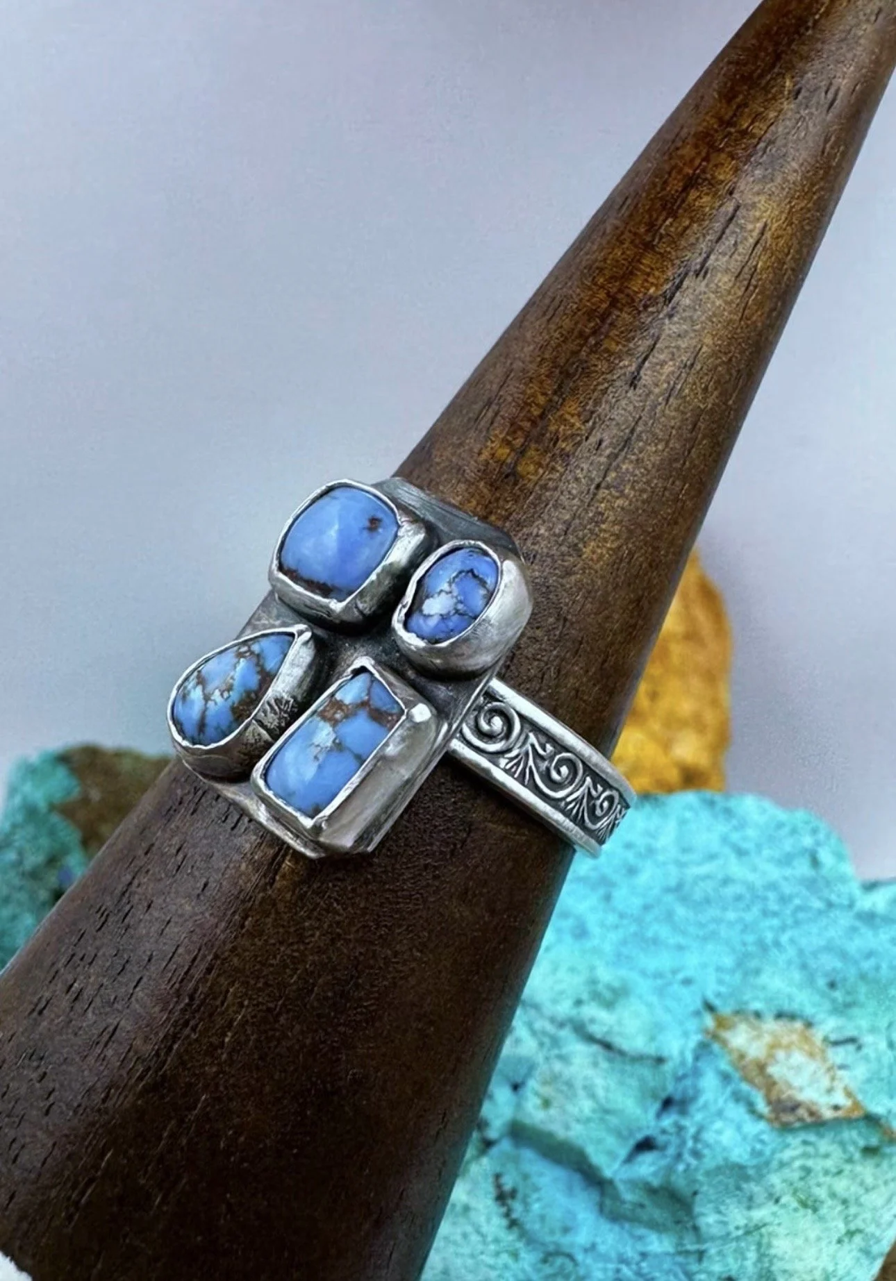 Golden Hills Turquoise Mini Cluster Ring Size 9
