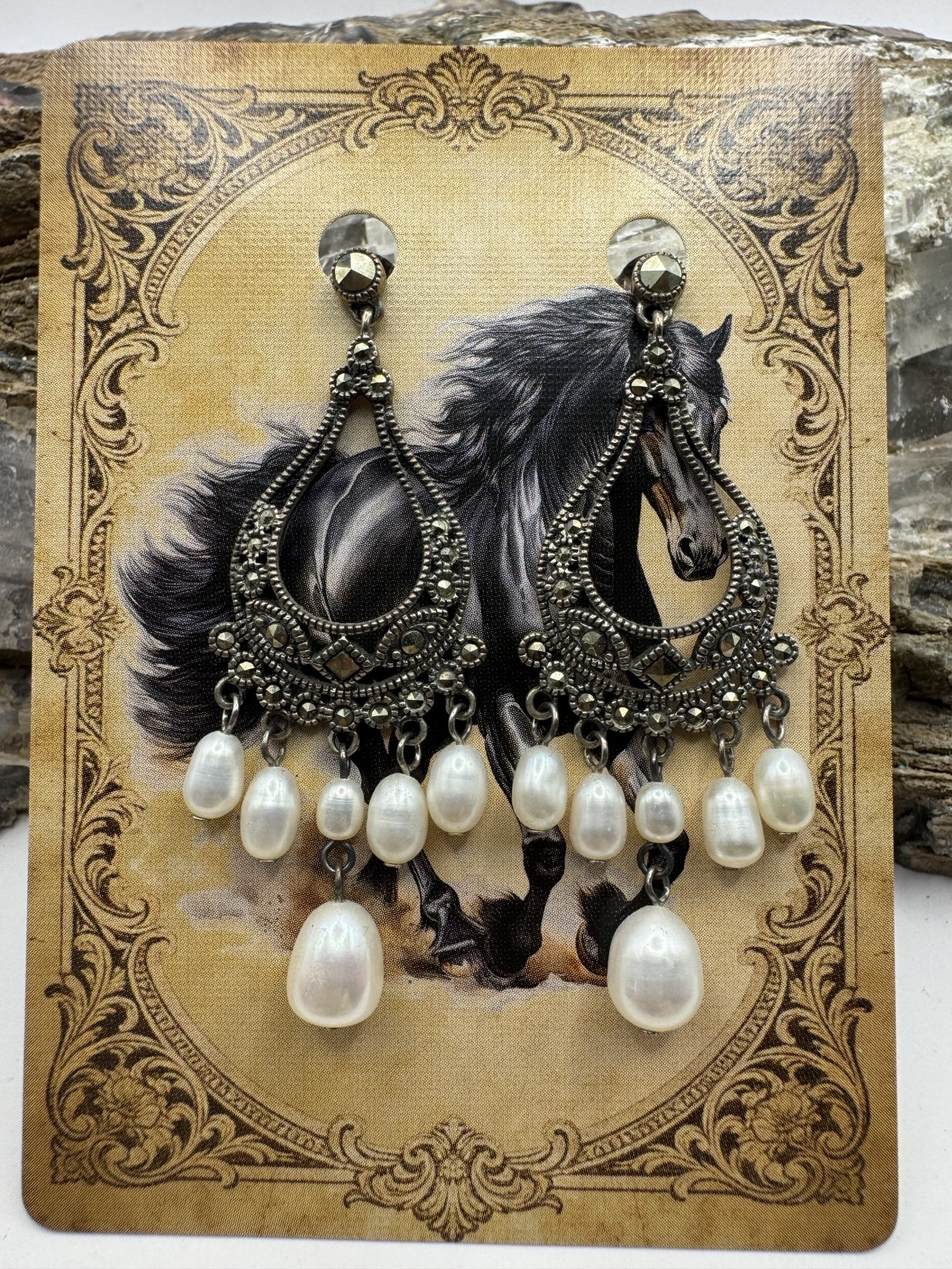 Silver and Pearl Dress Earrings