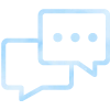two blue chat bubbles