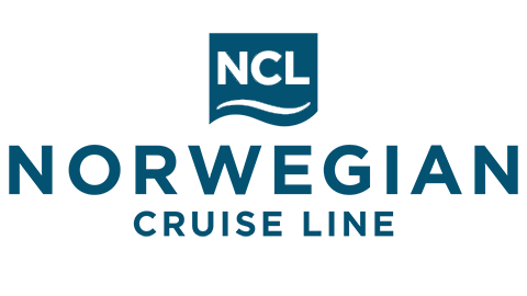 Logo of Norwegian Cruise Line with a blue wave and the text 'NCL Norwegian Cruise Line'.
