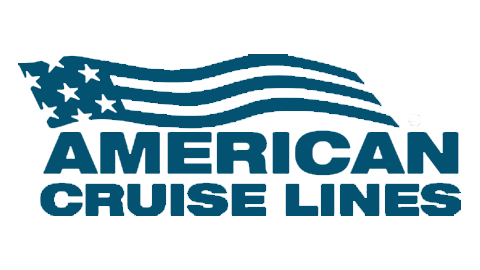 Logo of American Cruise Lines featuring an American flag with stars and stripes.