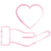a pink heart and hand