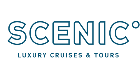 Scenic luxury cruises and tours logo with the word 'SCENIC' and the tagline 'Luxury Cruises & Tours'.