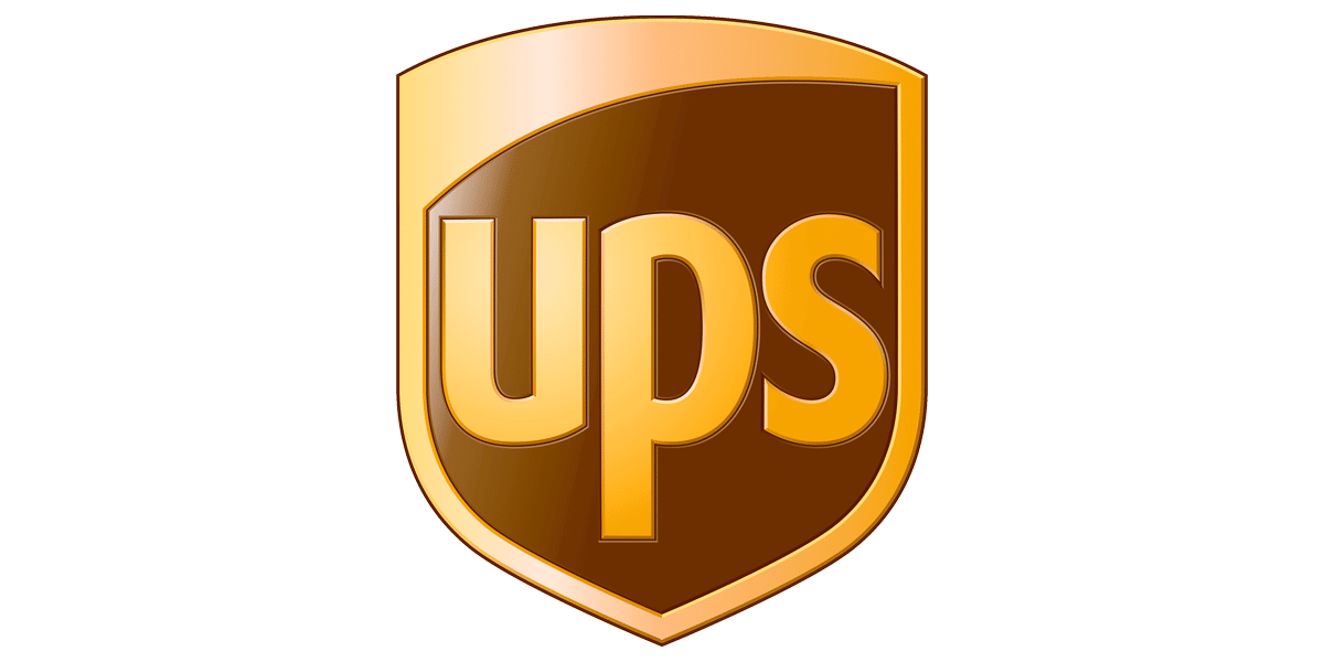 Ursäktenserkl Nikon UPS logotyp på en vit bakgrund.