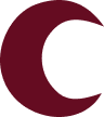 Un logotipo con una letra C grande y curvada, en color burdeos oscuro sobre fondo blanco.
