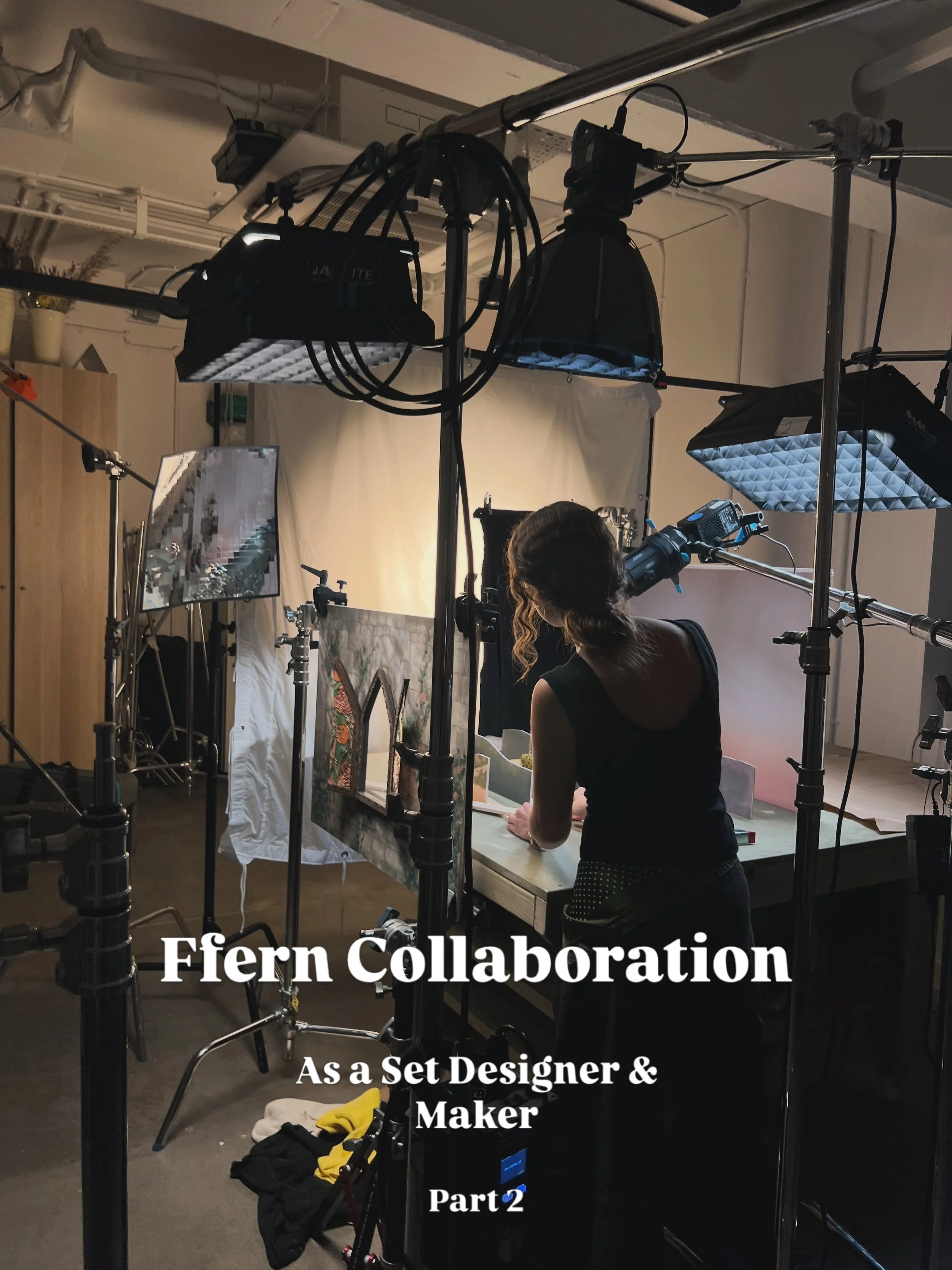 &lsquo;The making of - part 2&rsquo; 

For my collaboration with @ffern.co 💚

Watch part 1 to see my design and make process for the stained glass window (made entirely from paper and brass) 

#setdesign #modelmaking #paperart #displayartist #maker