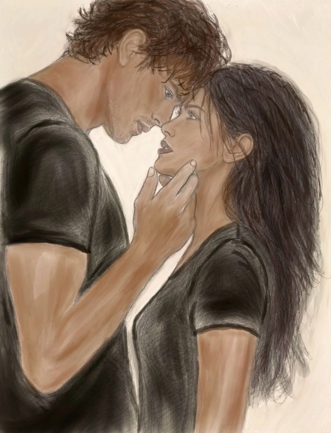 What do you guys like more? When you can see my brush strokes (more artsy I think), or when they are smoothed out (more typical of character art)?

Also, what do you think about this drawing of Noa and Celeste?

#indieauthorsofinstagram #characterart