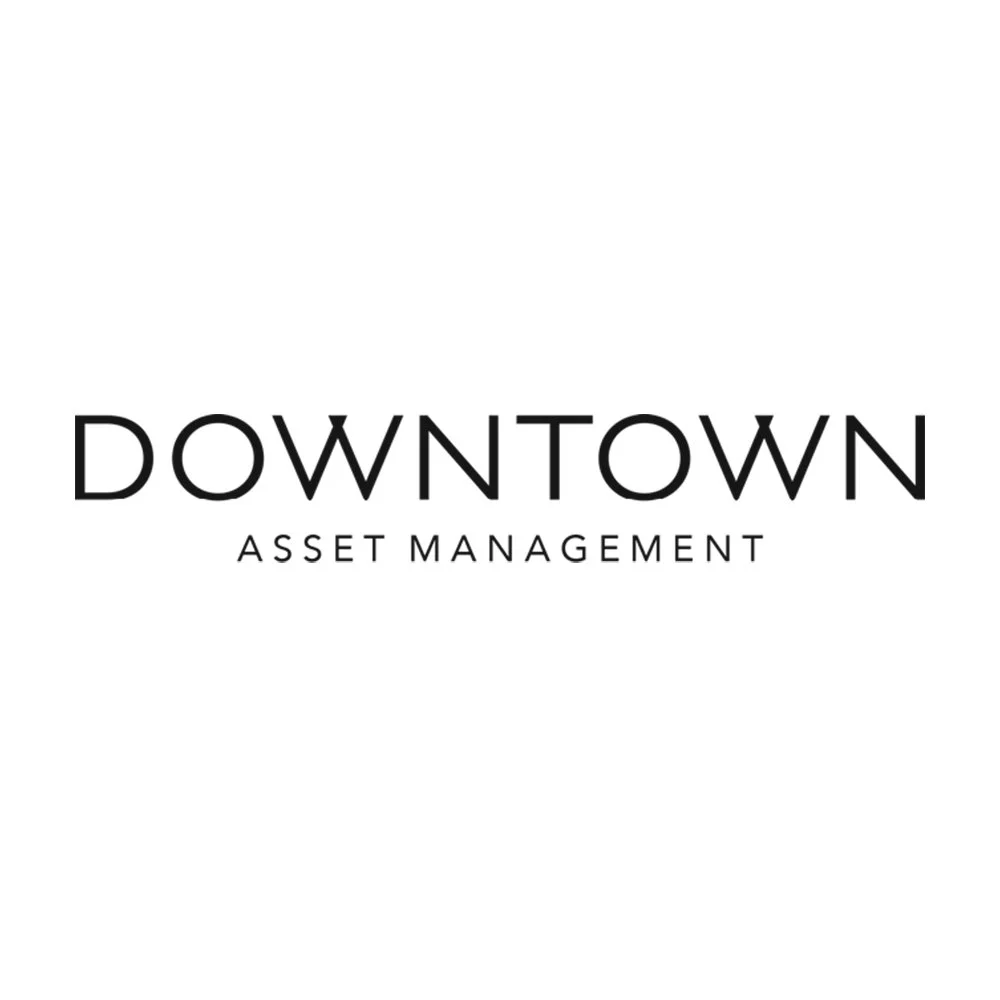 Logo for Downtown Asset Management with black text on a white background.