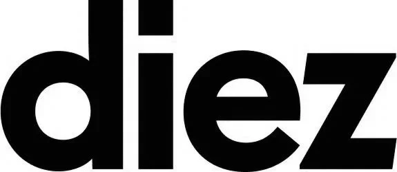 The word 'diez' in bold black lowercase letters on a white background.