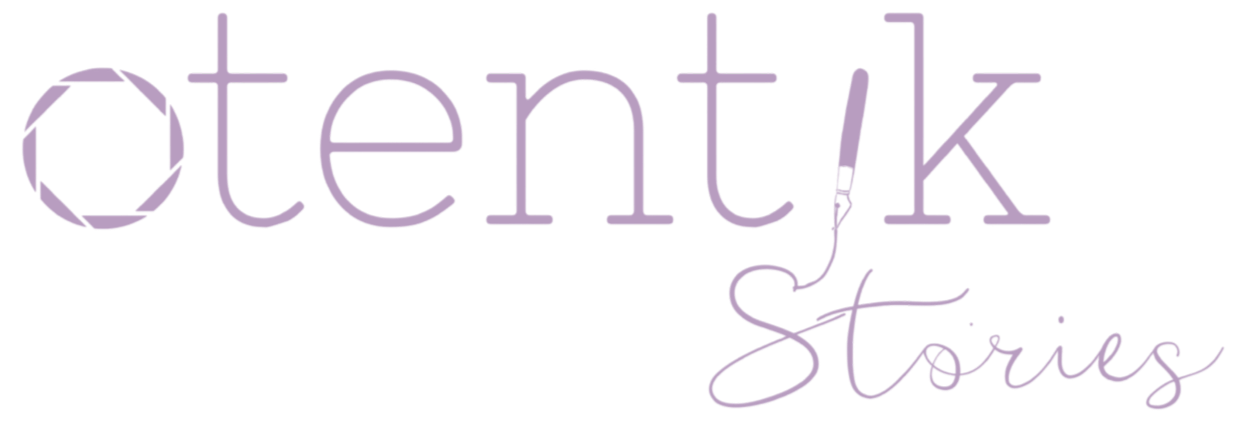 Logo with the words 'otentk stories' in purple, stylized font.