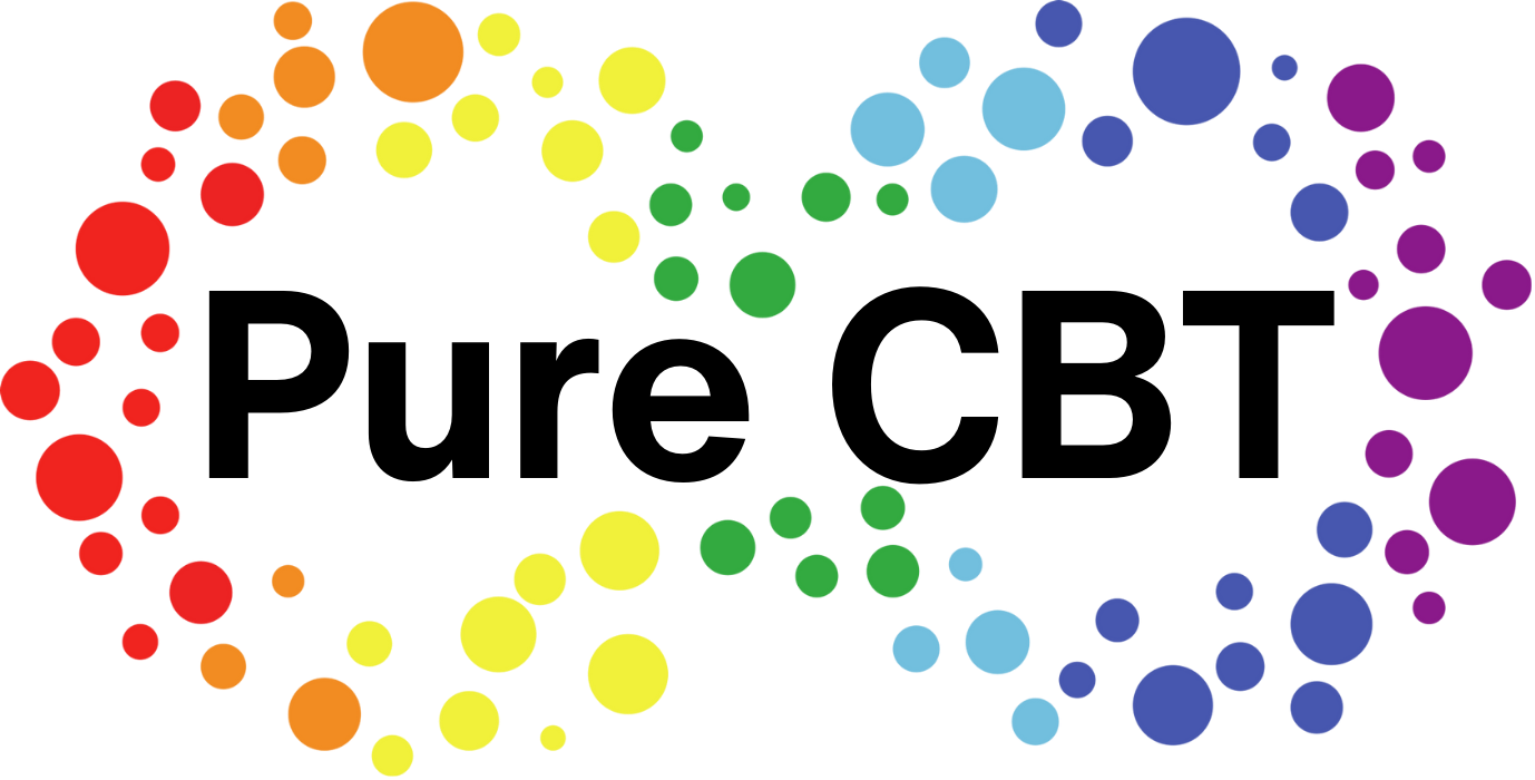 A colorful electronic circuit diagram with various interconnected components in red, yellow, green, blue, purple, and pink.