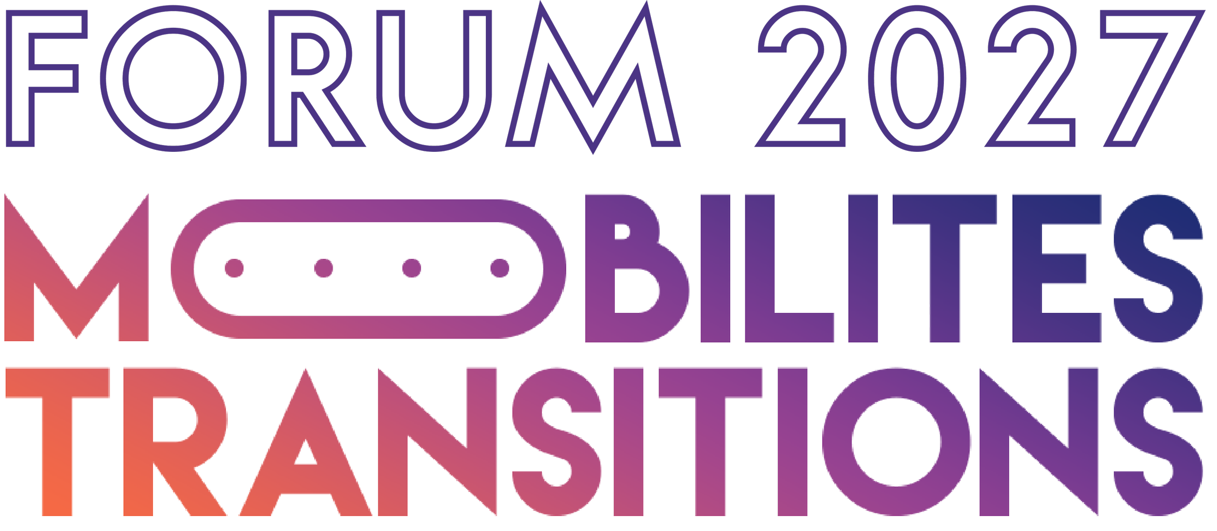 Le logo en couleur du  Forum Mobilités Transitions 2027, dit le FMT 2027