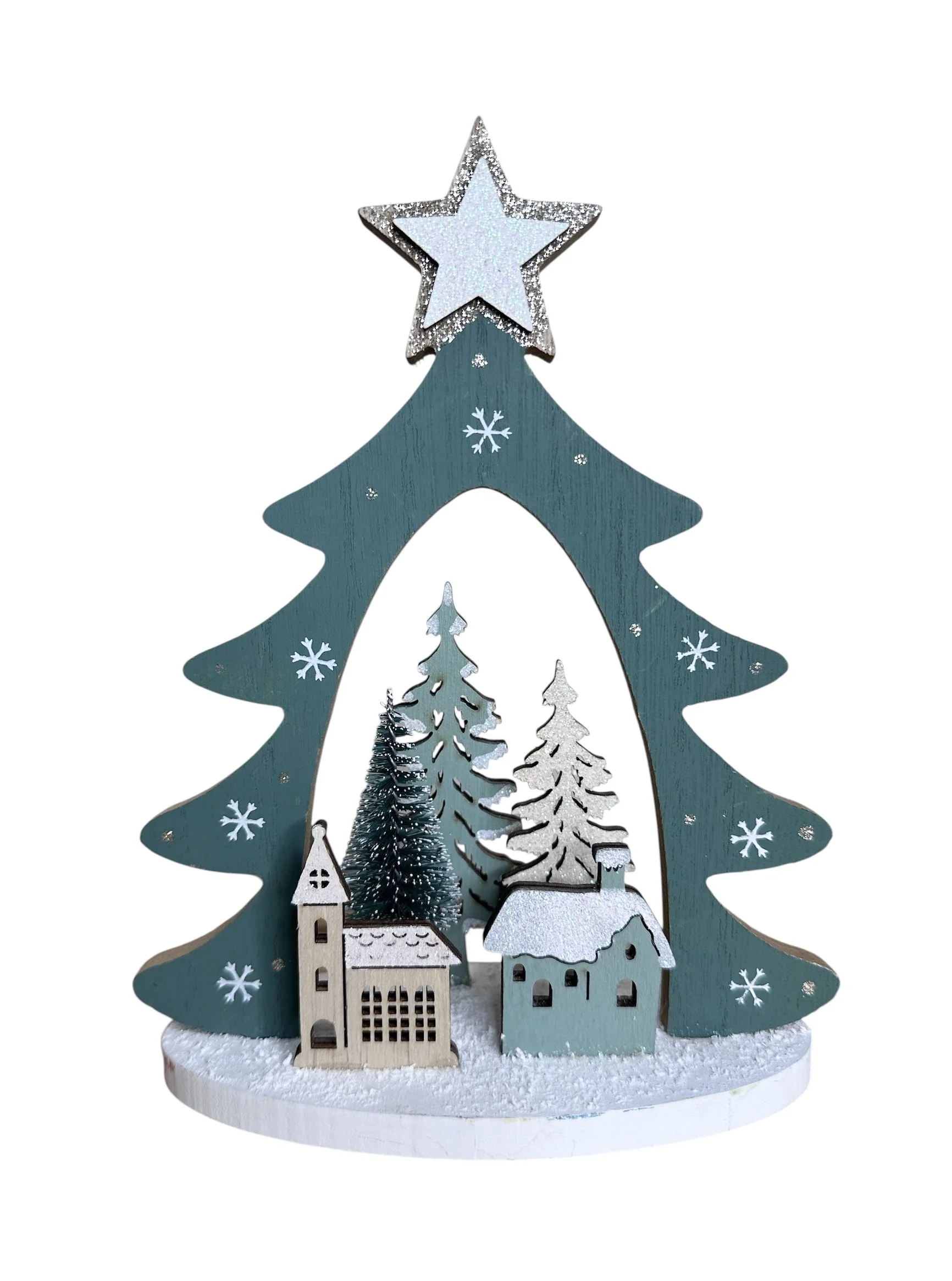 Christmas Village Scene - Wooden