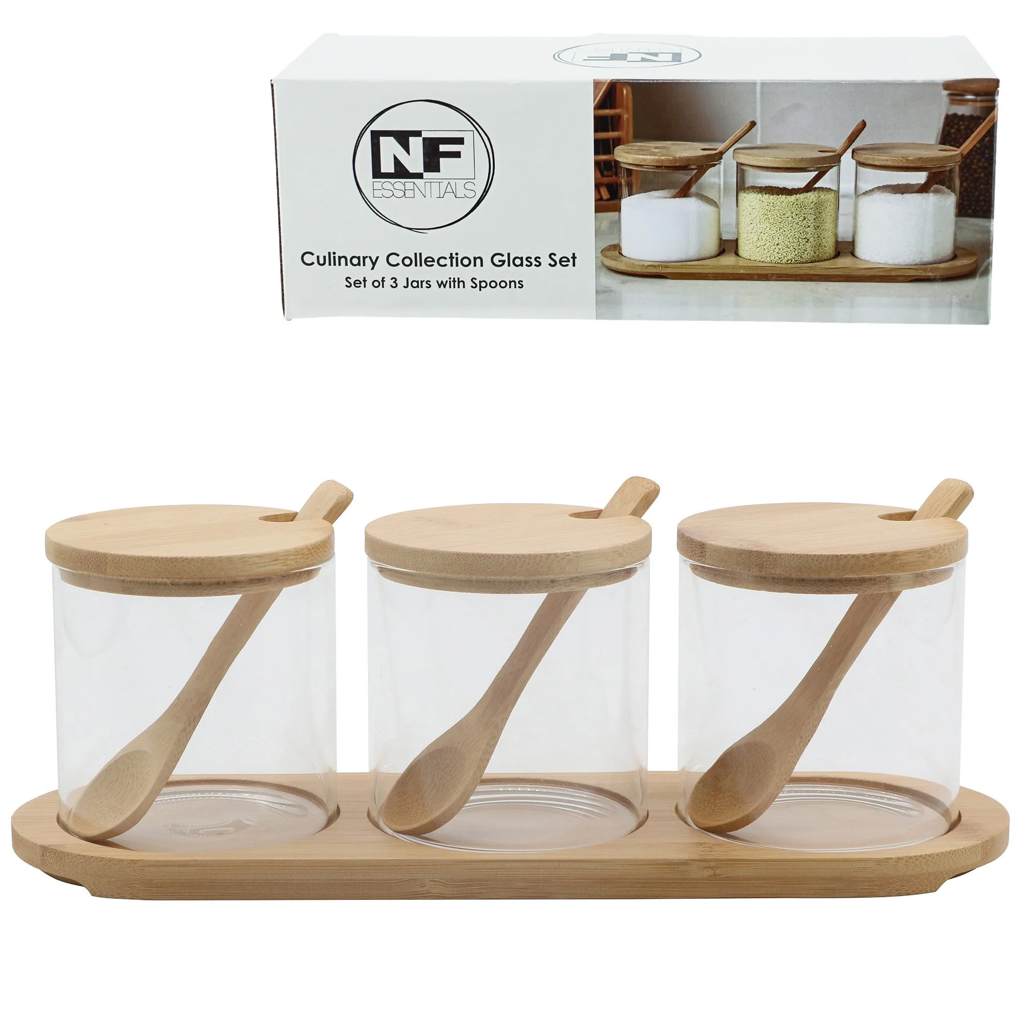 Set of 3 Jars with spoons