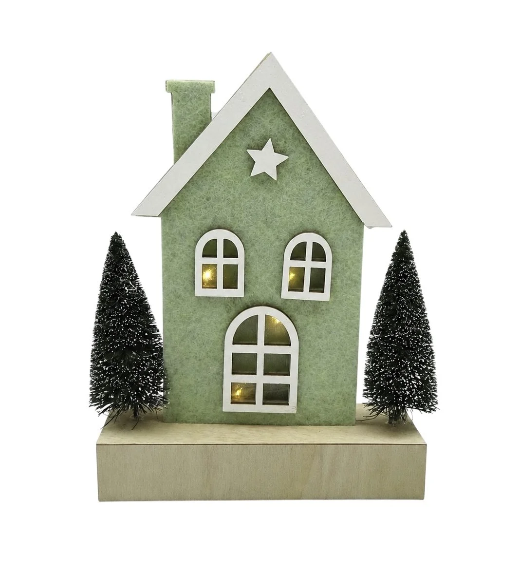 Christmas House LED - Wooden & Felt