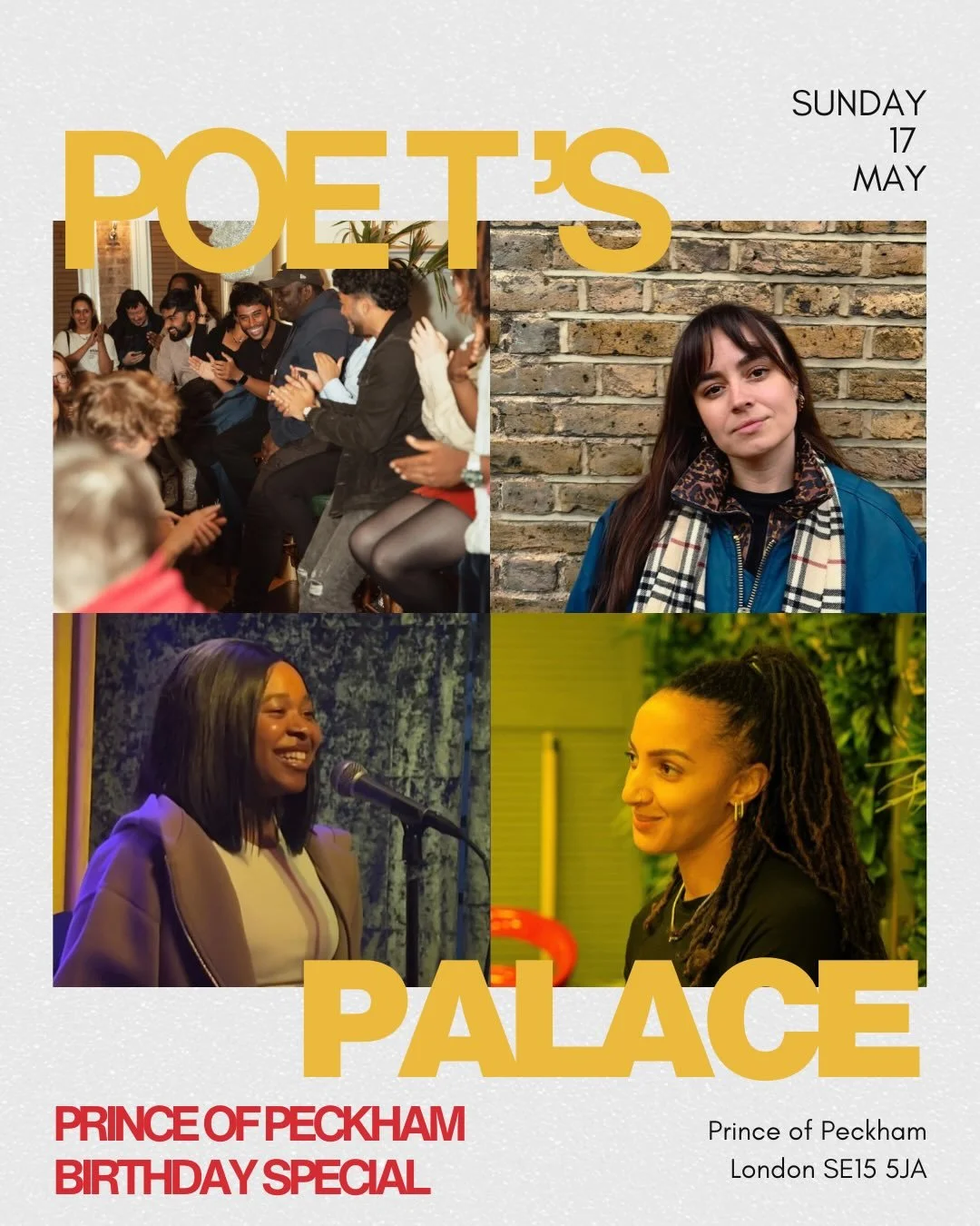 Prince of Peckham is turning 9 and we&rsquo;re hosting a special evening of poetry and live music to celebrate on Sunday 17th May! 

6 open mic sign ups in advance (DM first come first serve) 
1 wildcard 

HEADLINERS: 
Maia Watkins @thedressinggownpo