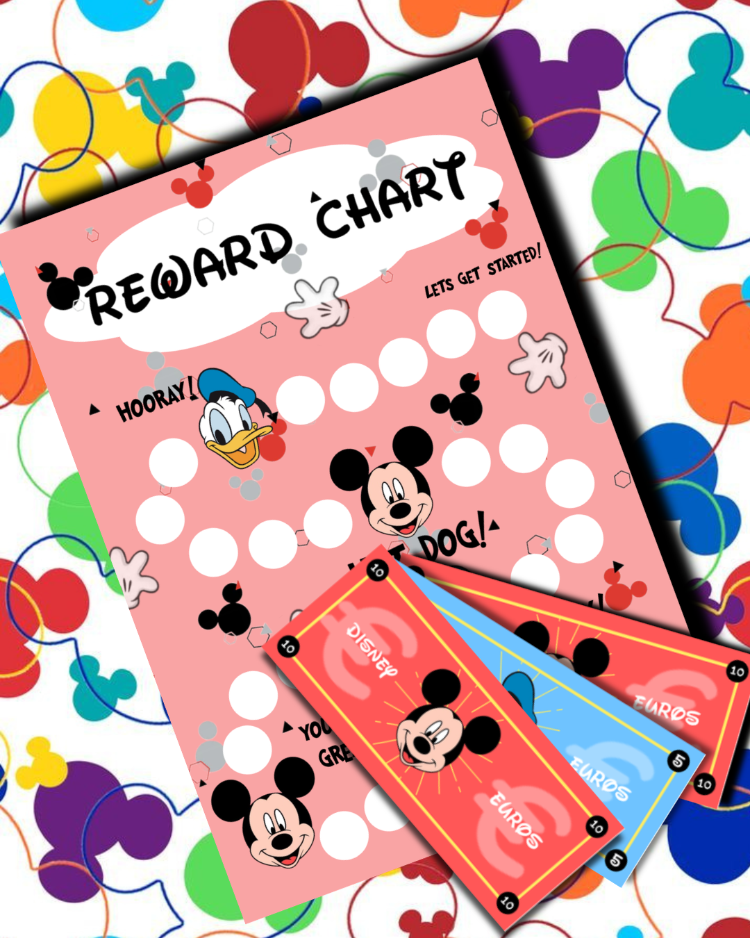 Play Euro and Mickey reward chart