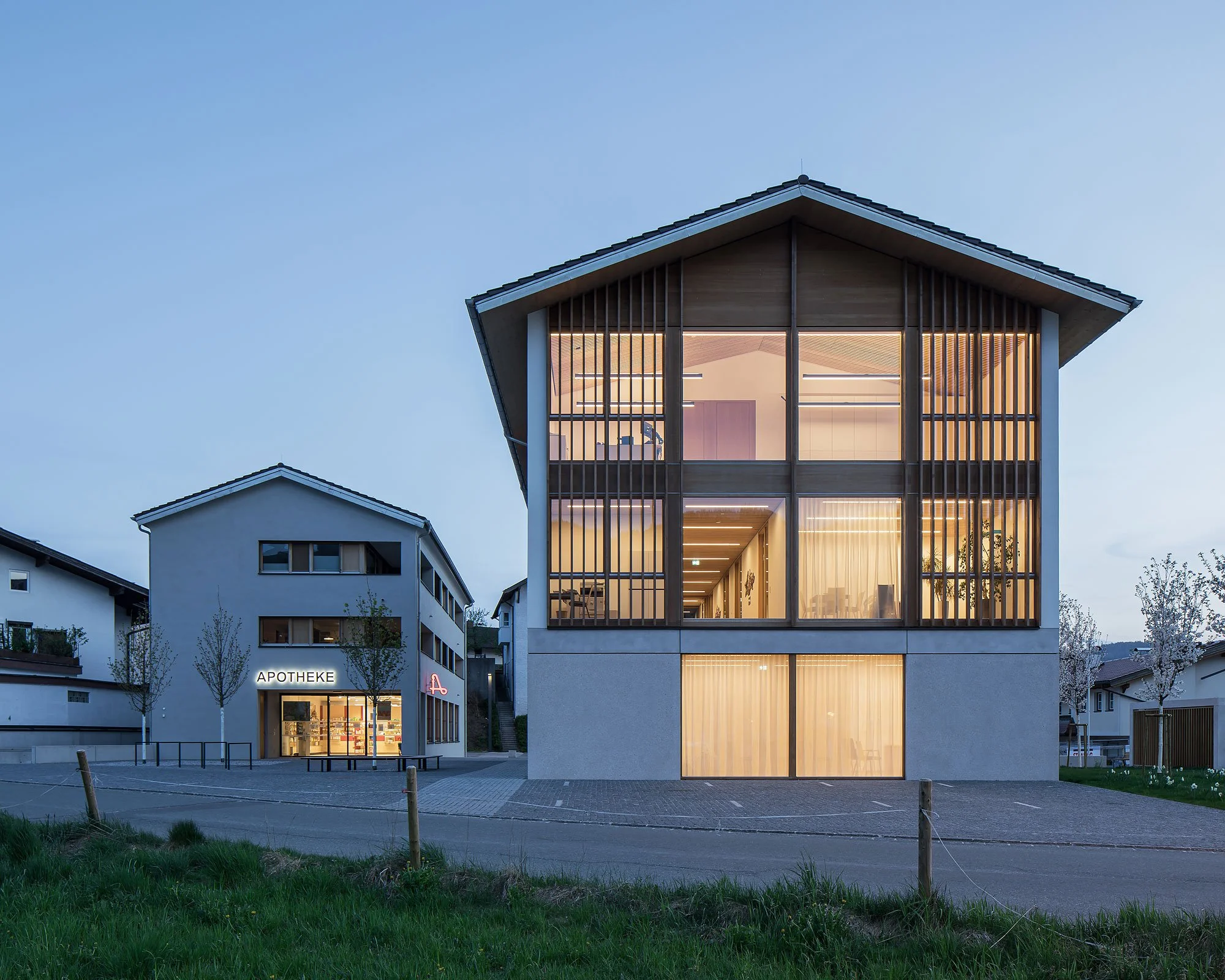 Dorfzentrum Niederndorf, Niederndorf, Bernhard Berger, Wolfgang Ritter, Christian Flatscher, Architekturfotografie, Fotografie, Architektur, Tirol