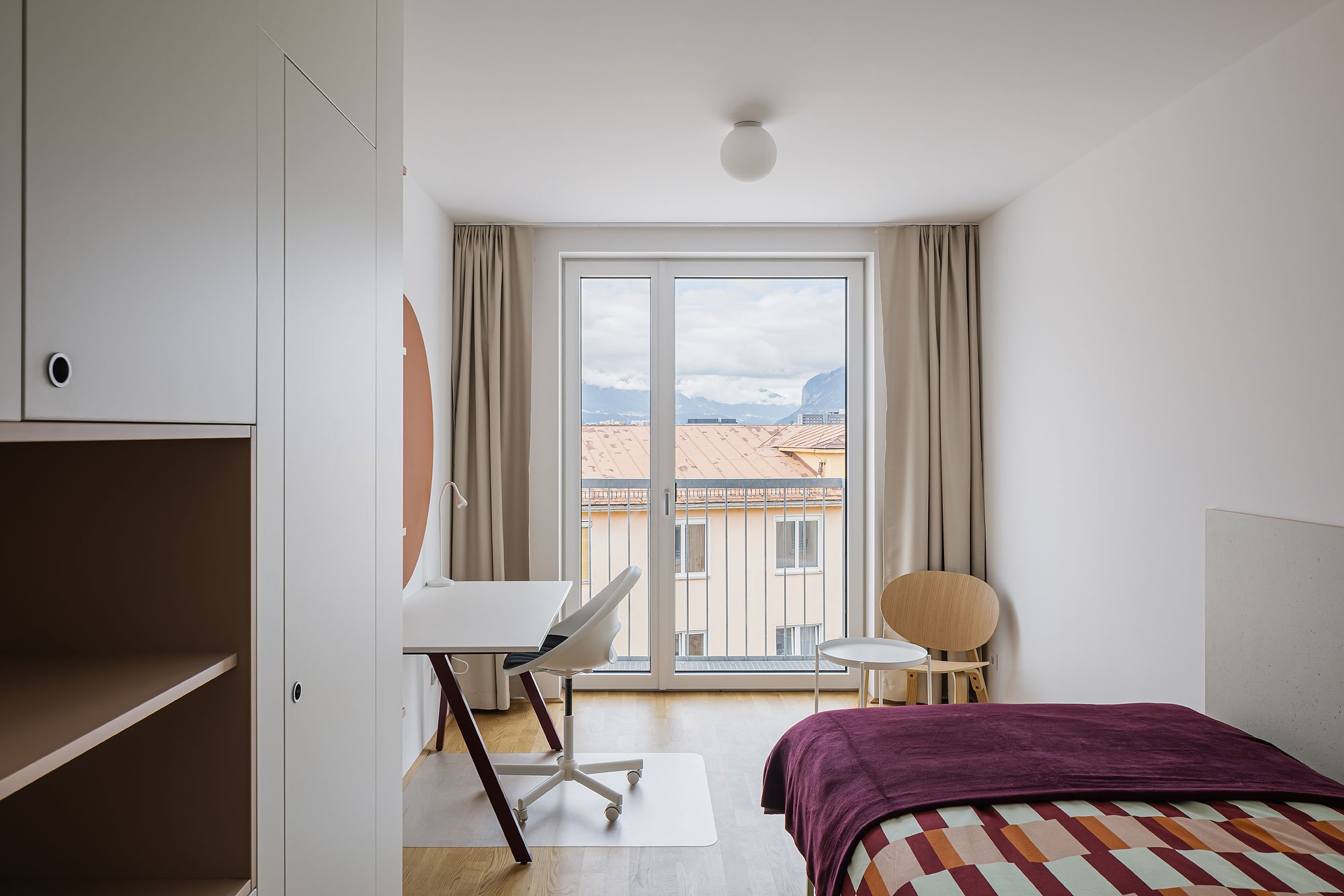 Gästehaus für Studierende, Innsbruck, Betina Hanel, Gerhard Manzl, Rubner Holzbau, Christian Flatscher, Architekturfotografie, Fotografie, Architektur, Tirol