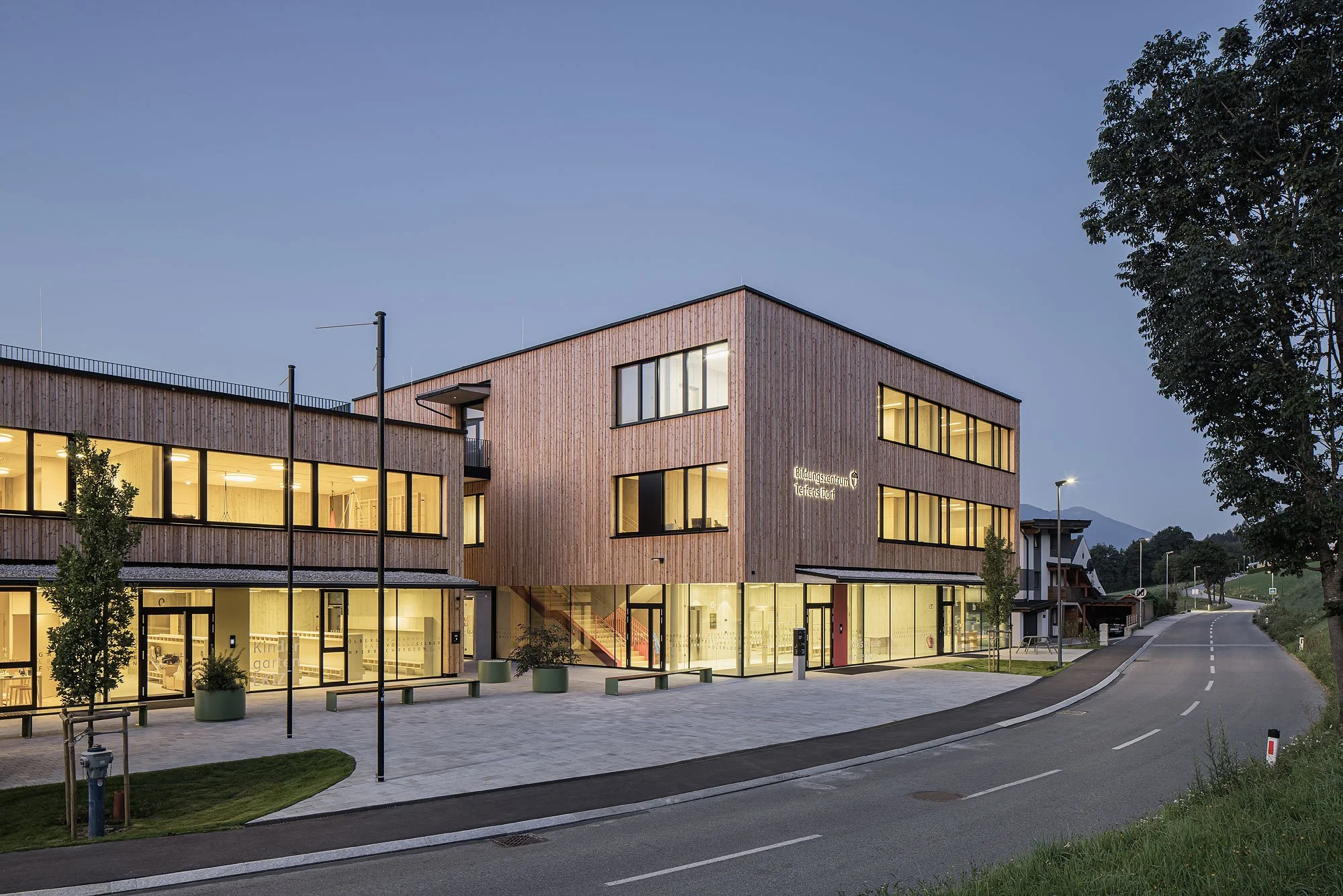 Bildungszentrum Terfens, Terfens, Heinlein Zierl Architekten, Michael Heinlein, Alois Zierl, Christian Flatscher, Architekturfotografie, Fotografie, Architektur, Tirol