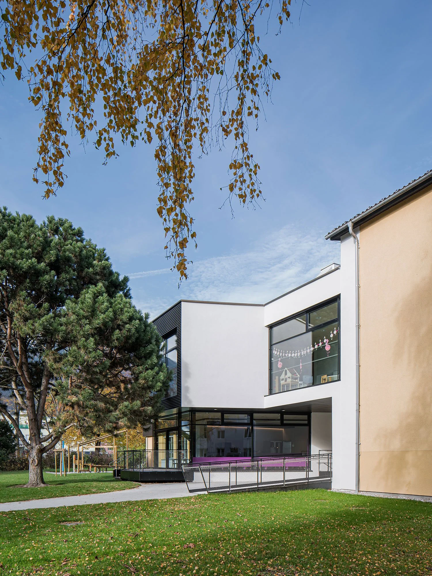 Kindergarten Reichenau Süd, Innsbruck, Mario Gasser, IIG, Christian Flatscher, Architekturfotografie, Fotografie, Architektur, Tirol