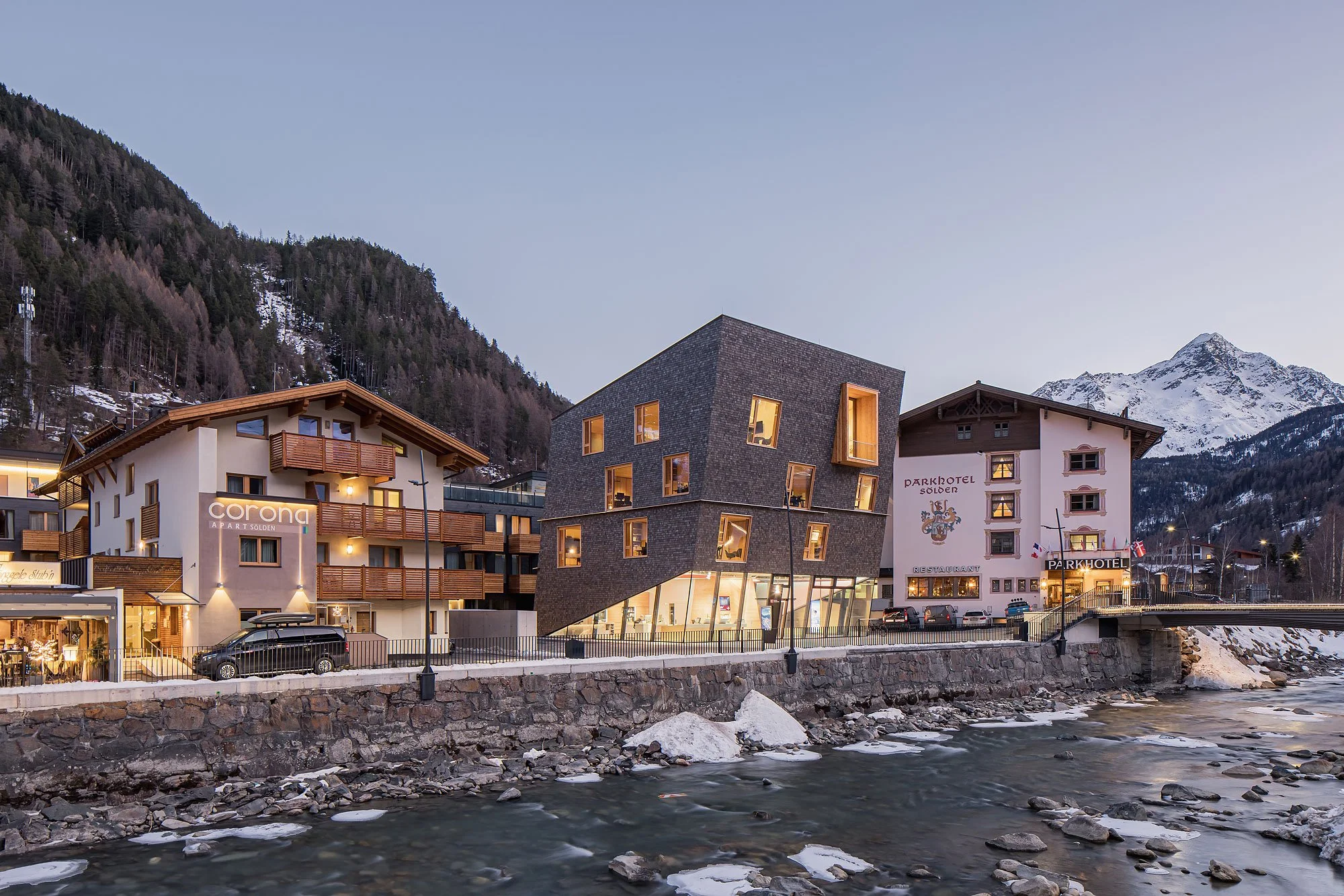 Bürogebäude Ötztal Tourismus, Sölden, Obermoser + Partner Architekten, Christian Flatscher, Architekturfotografie, Fotografie, Architektur, Tirol