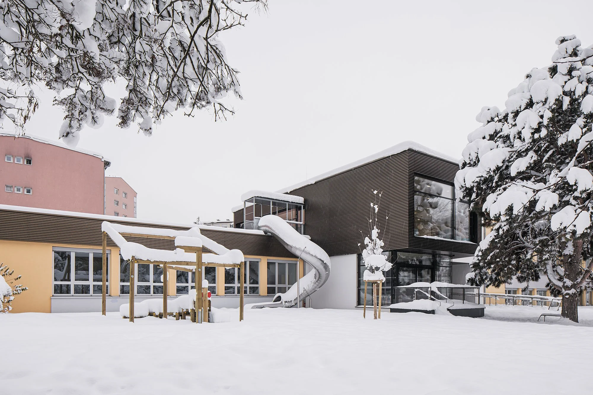 Kindergarten Reichenau Süd, Innsbruck, Mario Gasser, IIG, Christian Flatscher, Architekturfotografie, Fotografie, Architektur, Tirol