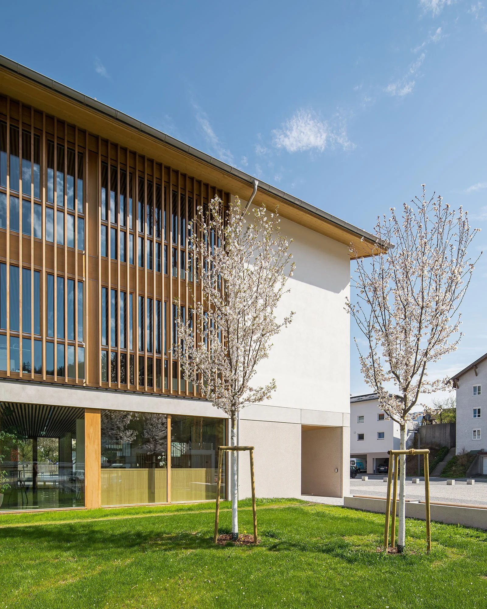 Dorfzentrum Niederndorf, Niederndorf, Bernhard Berger, Wolfgang Ritter, Christian Flatscher, Architekturfotografie, Fotografie, Architektur, Tirol