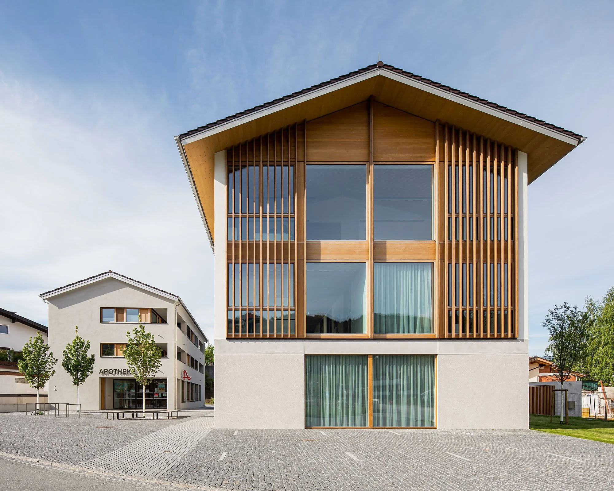 Dorfzentrum Niederndorf, Niederndorf, Bernhard Berger, Wolfgang Ritter, Christian Flatscher, Architekturfotografie, Fotografie, Architektur, Tirol