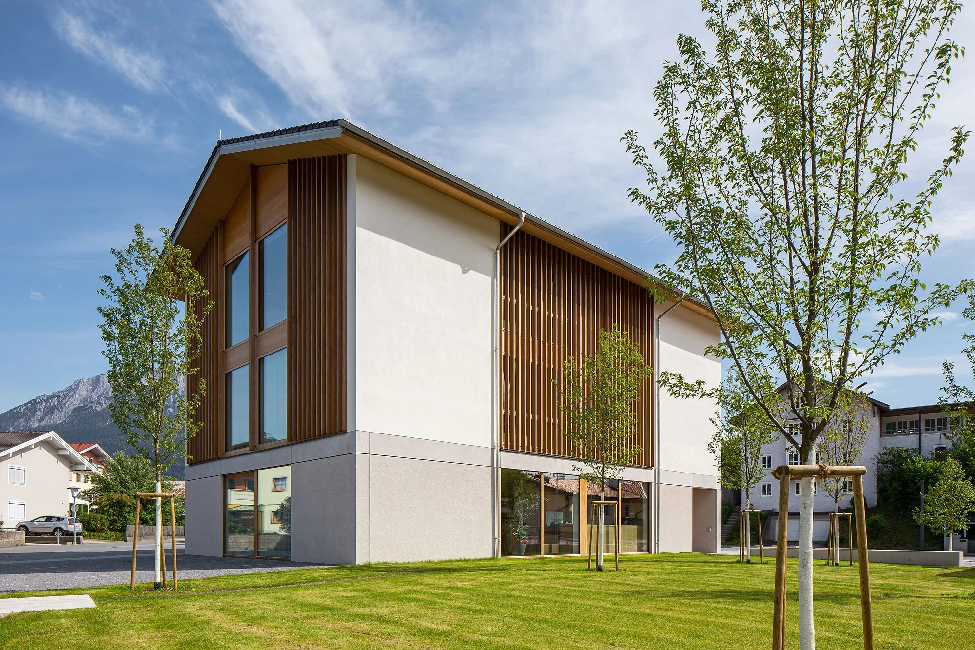 Dorfzentrum Niederndorf, Niederndorf, Bernhard Berger, Wolfgang Ritter, Christian Flatscher, Architekturfotografie, Fotografie, Architektur, Tirol