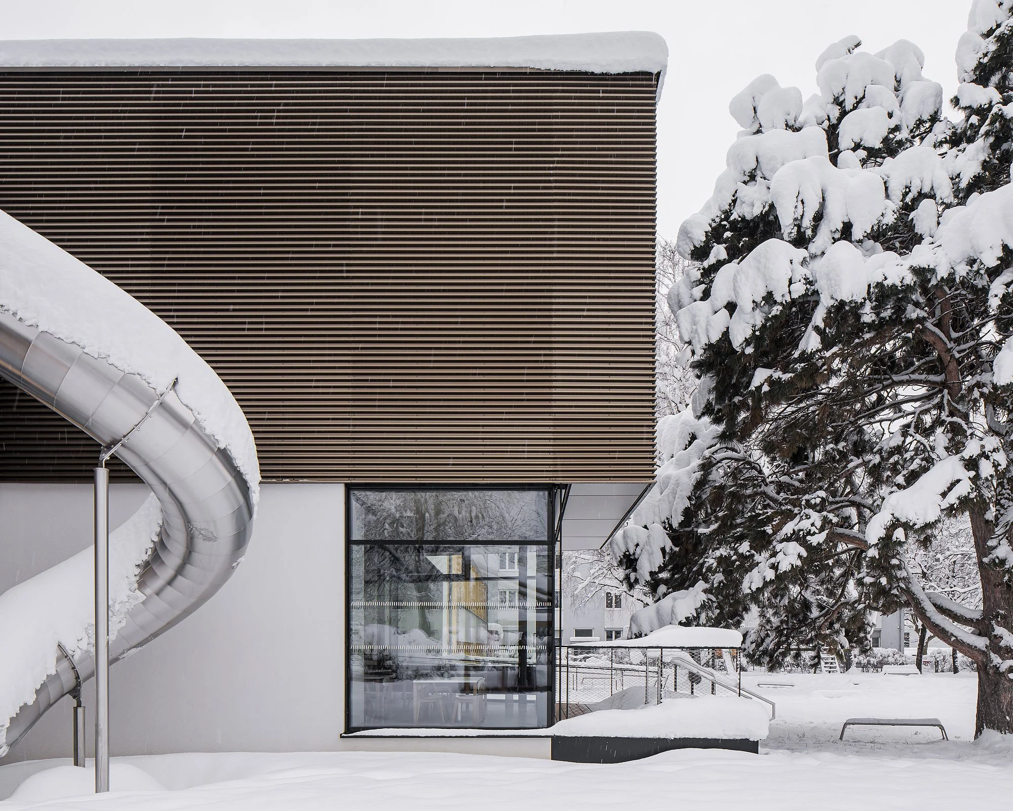 Kindergarten Reichenau Süd, Innsbruck, Mario Gasser, IIG, Christian Flatscher, Architekturfotografie, Fotografie, Architektur, Tirol