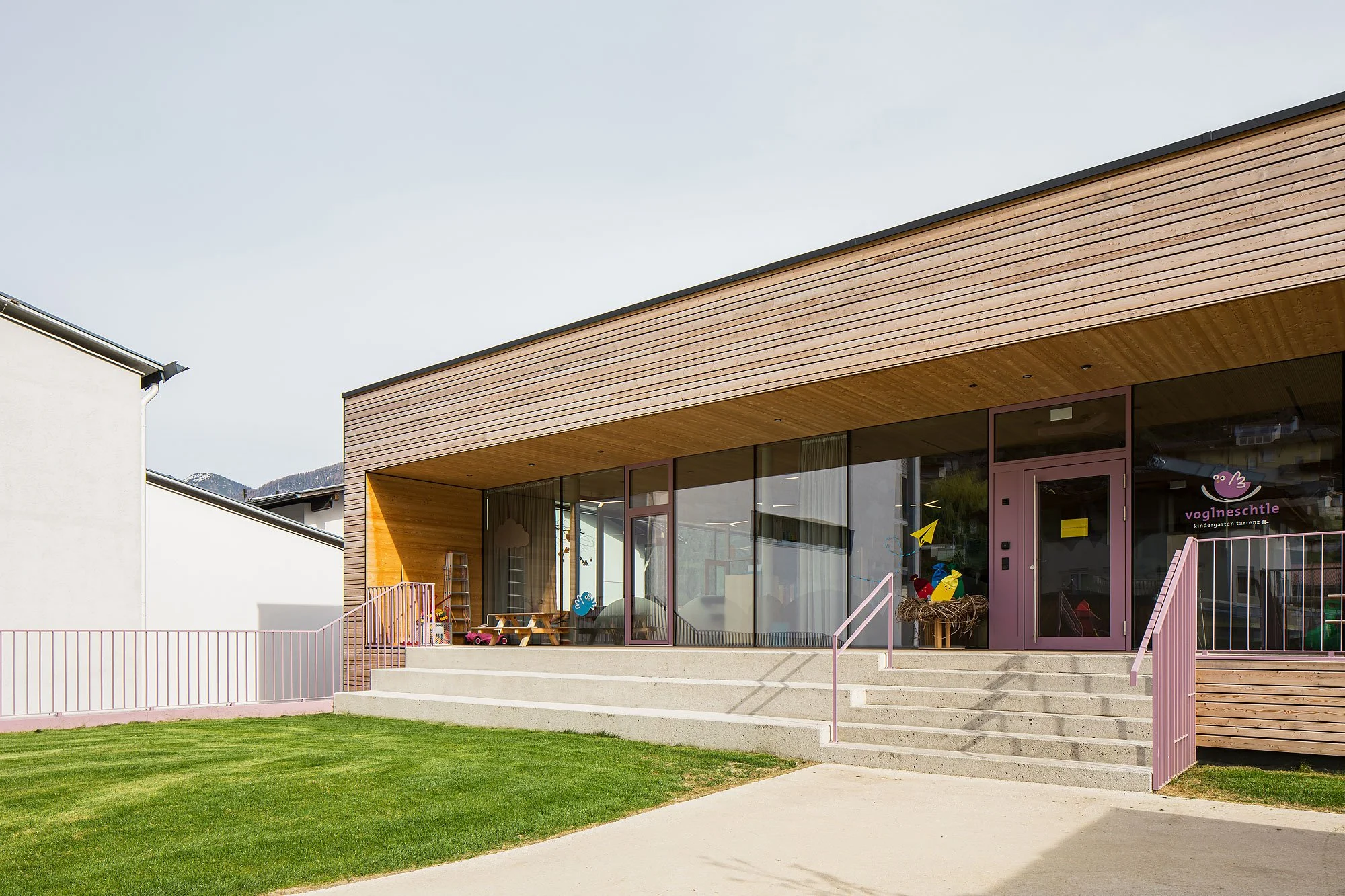 Kindergarten Tarrenz, Tarrenz, Tabernig Zierl Architekten, Martin Tabernig, Alois Zierl, Christian Flatscher, Architekturfotografie, Fotografie, Architektur, Tirol
