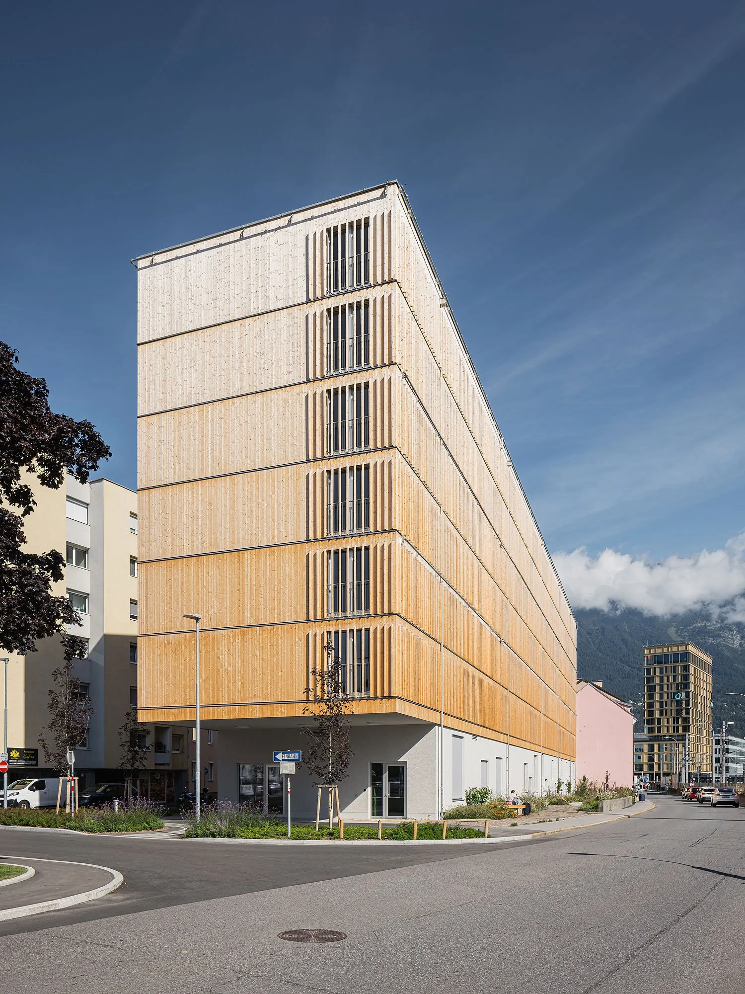 Gästehaus für Studierende, Innsbruck, Betina Hanel, Gerhard Manzl, Rubner Holzbau, Christian Flatscher, Architekturfotografie, Fotografie, Architektur, Tirol