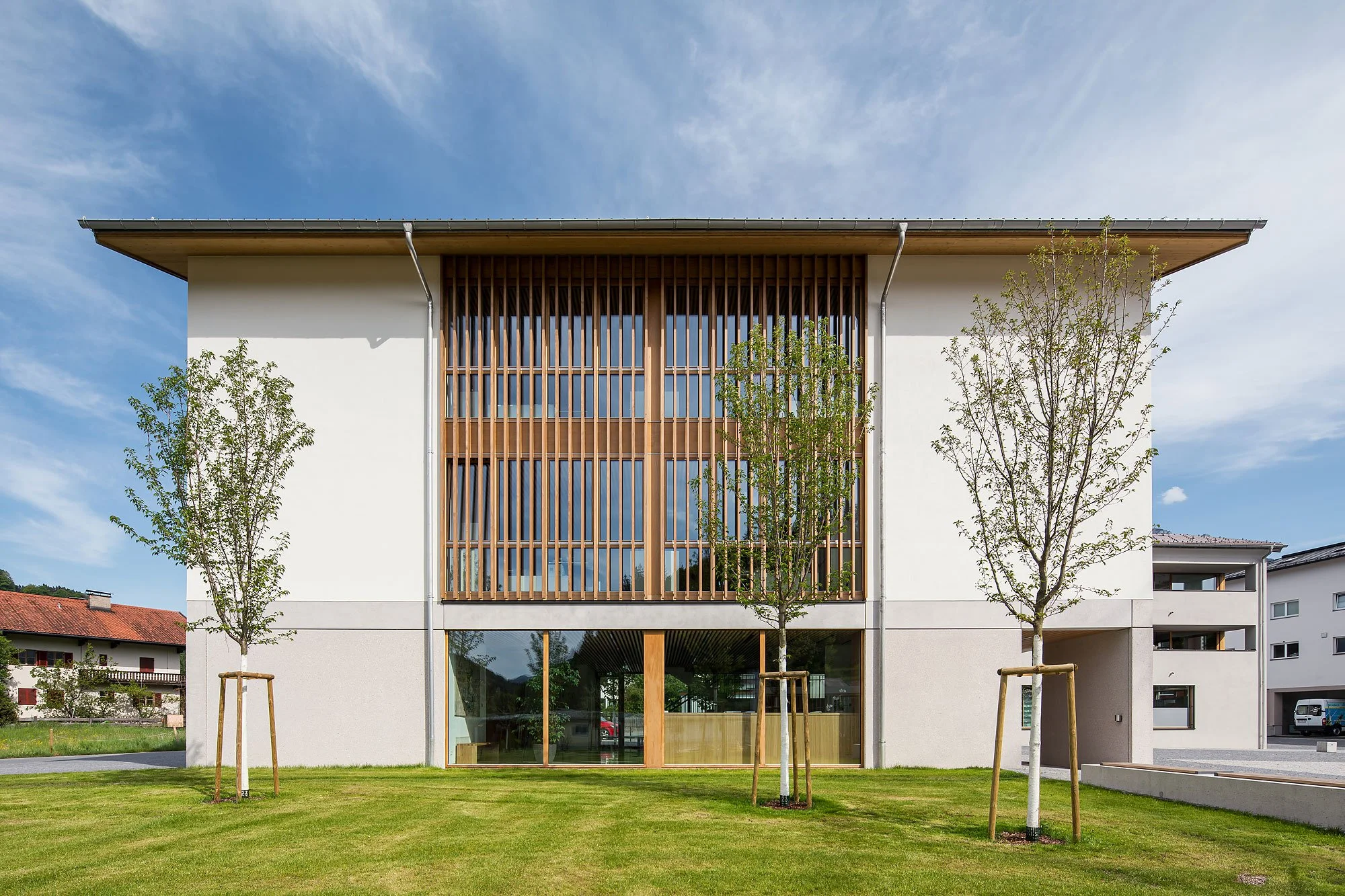 Dorfzentrum Niederndorf, Niederndorf, Bernhard Berger, Wolfgang Ritter, Christian Flatscher, Architekturfotografie, Fotografie, Architektur, Tirol