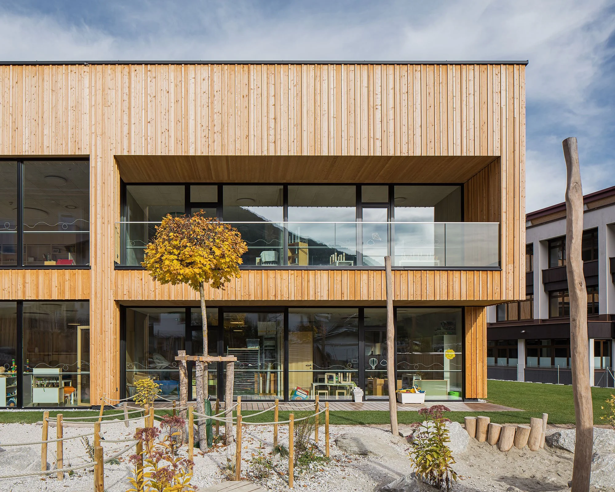 Kindergarten Fulpmes, Fulpmes, Tabernig Zierl Architekten, Martin Tabernig, Alois Zierl, Christian Flatscher, Architekturfotografie, Fotografie, Architektur, Tirol