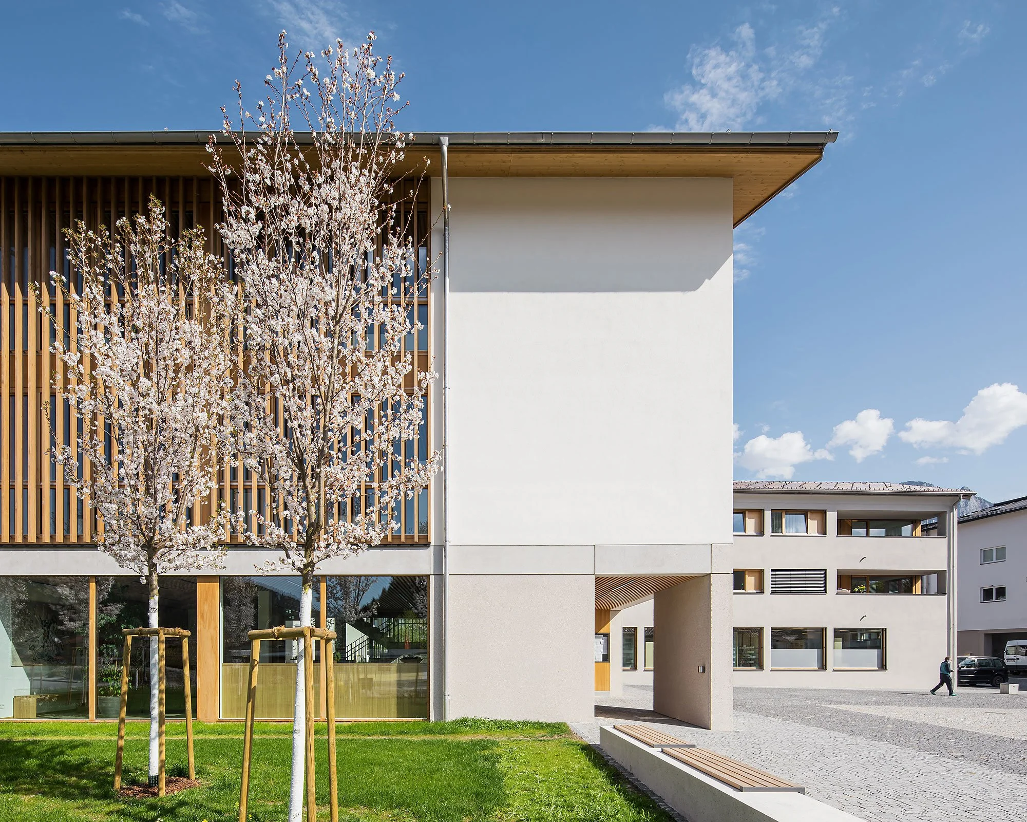 Dorfzentrum Niederndorf, Niederndorf, Bernhard Berger, Wolfgang Ritter, Christian Flatscher, Architekturfotografie, Fotografie, Architektur, Tirol