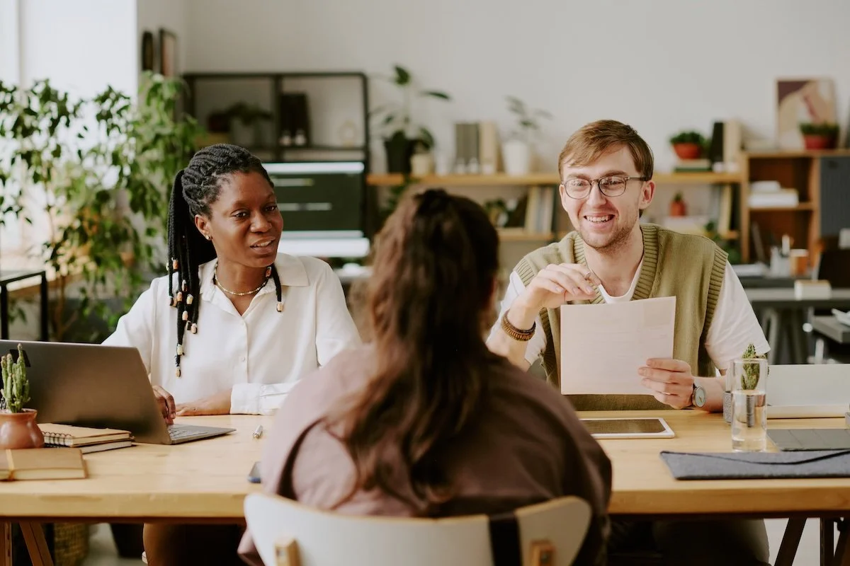 people having a meeting at work