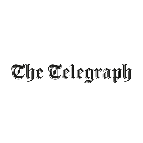 The logo of The Telegraph newspaper in black and white.