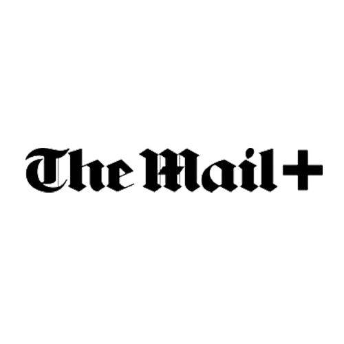 The logo of The Mail+ featuring black Gothic-style text on a black background.