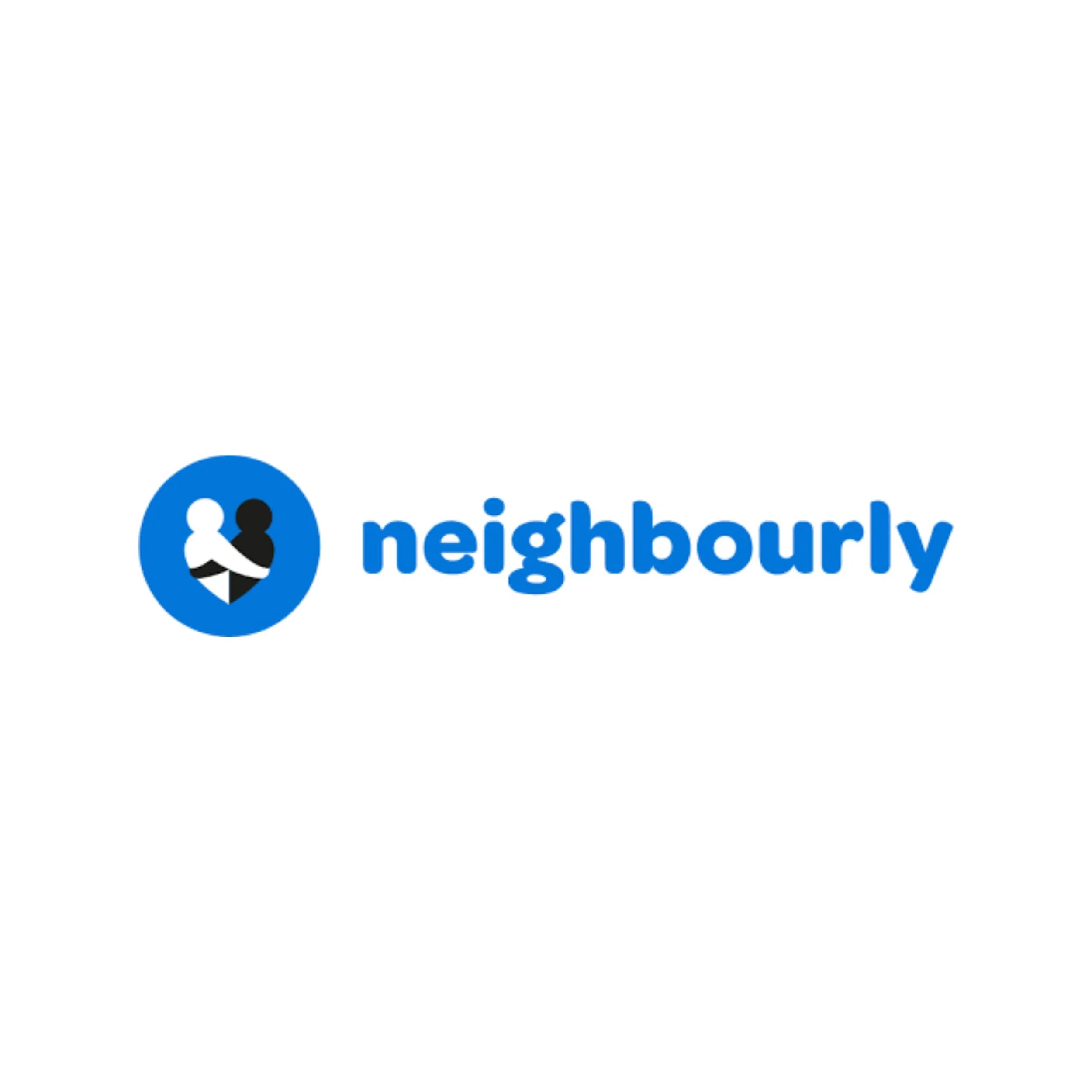 MeighbOnly logo with a blue circular icon featuring two simplified human figures and the word 'meighbonly' in blue lowercase letters beneath it.